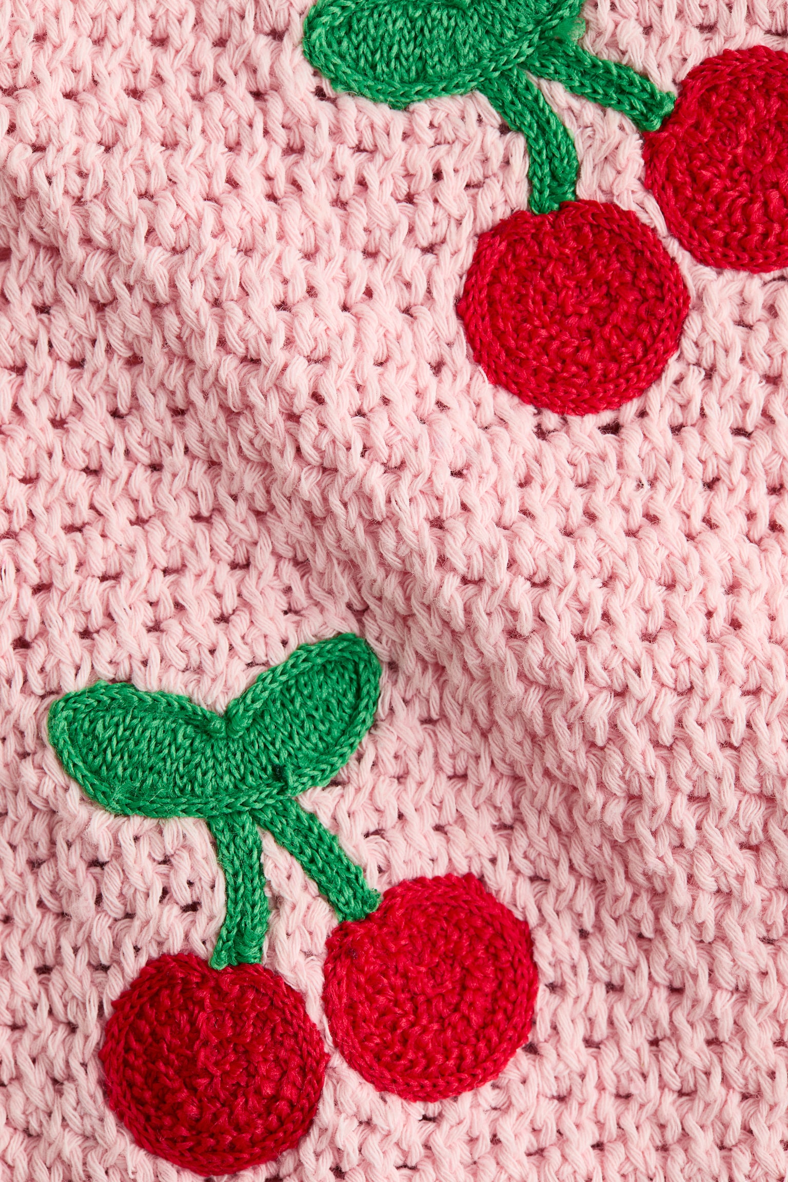 Hole-knit jumper - Light pink/Cherries/Light beige/Striped - 3