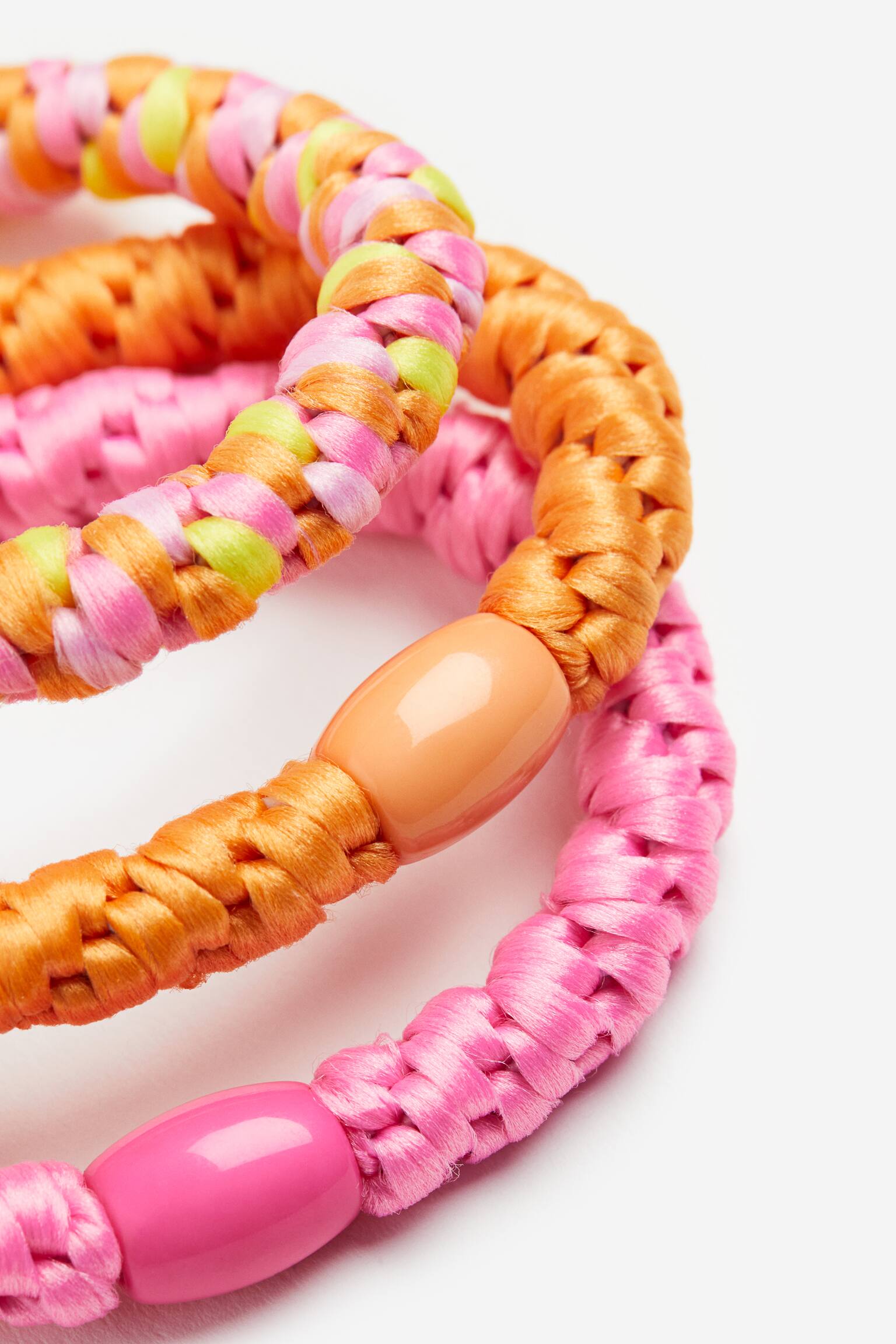 3-pack braided hair elastics - Pink/Orange/Cream/Light pink/Dusty pink/Pink/Purple/Turquoise - 2