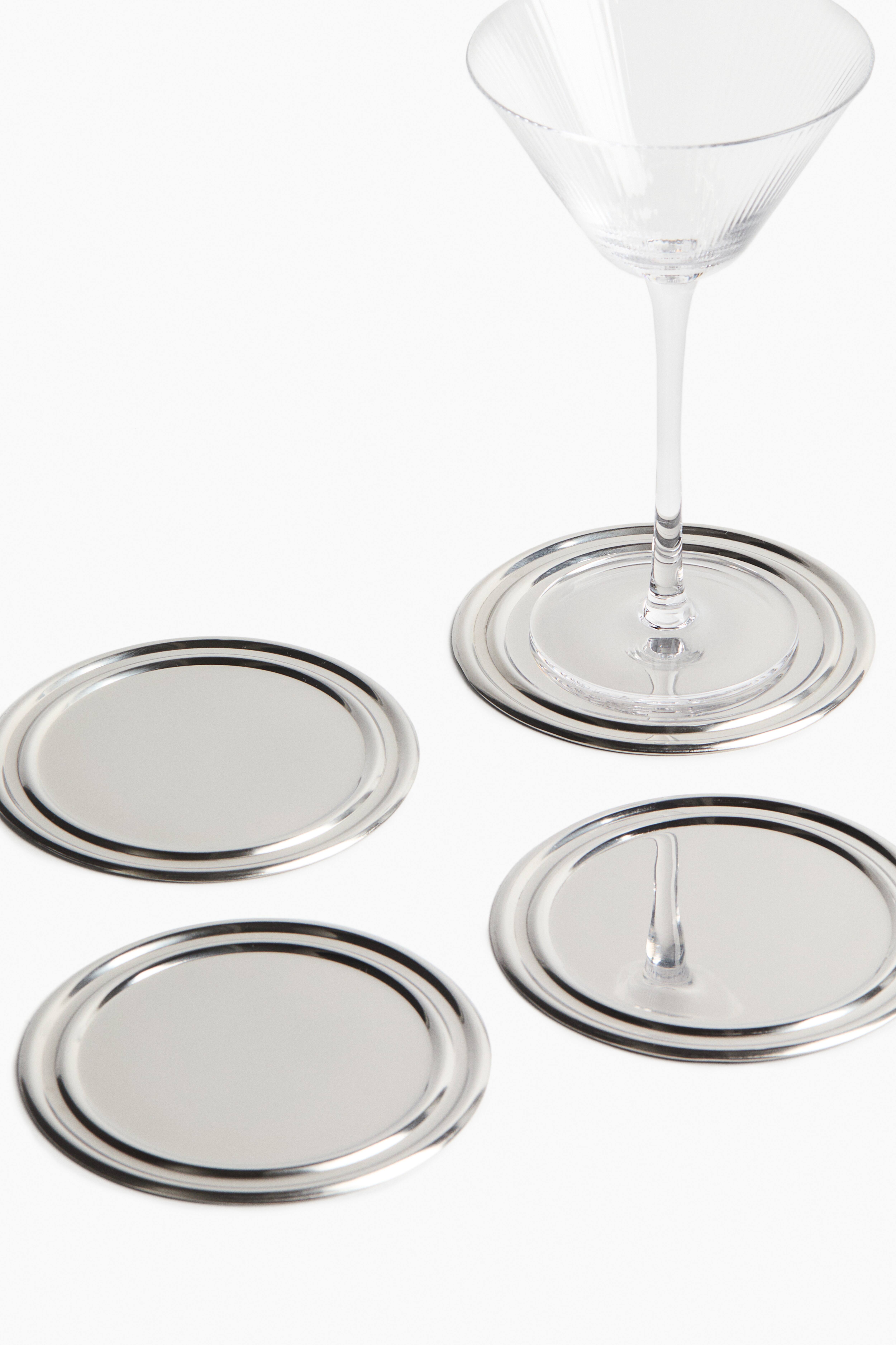 Lot de 4 sous-verres en inox