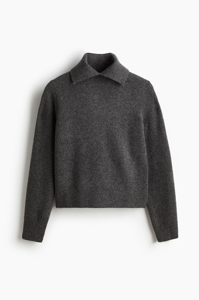 Pullover a dolcevita - Grigio scuro/Bordeaux - 1