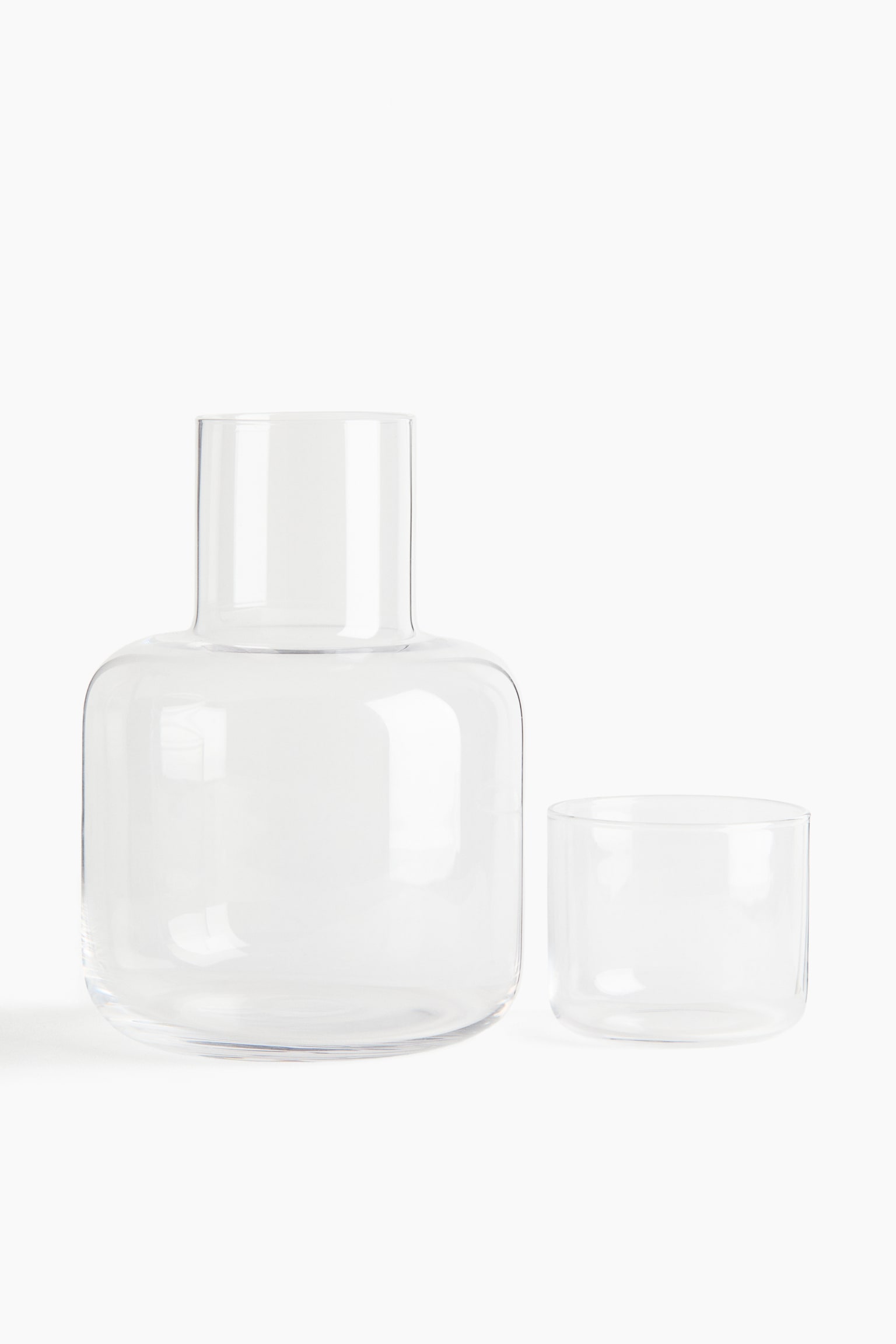 Bedside carafe and glass - Transparent/Light pink - 4