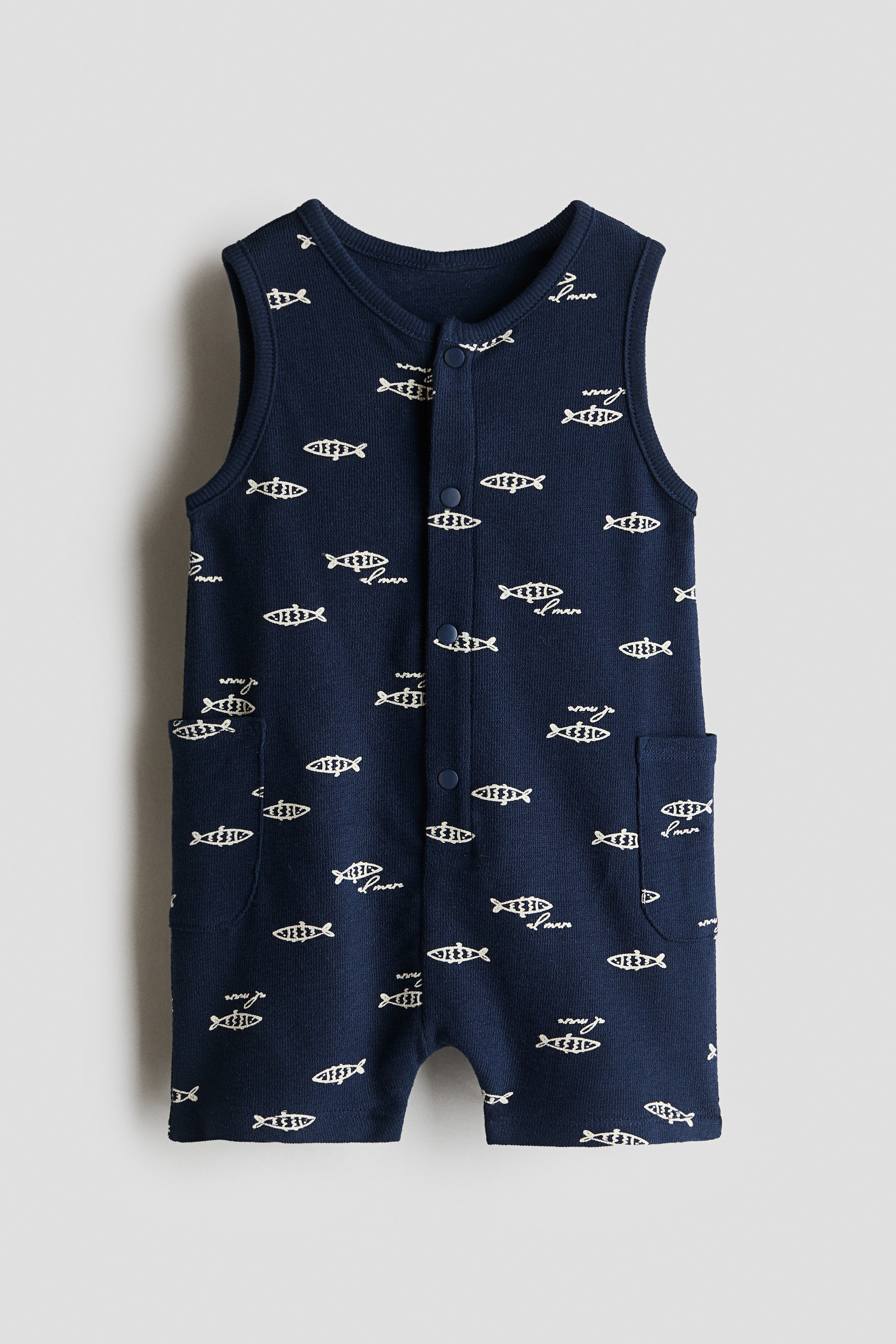 Cotton terry romper suitModel