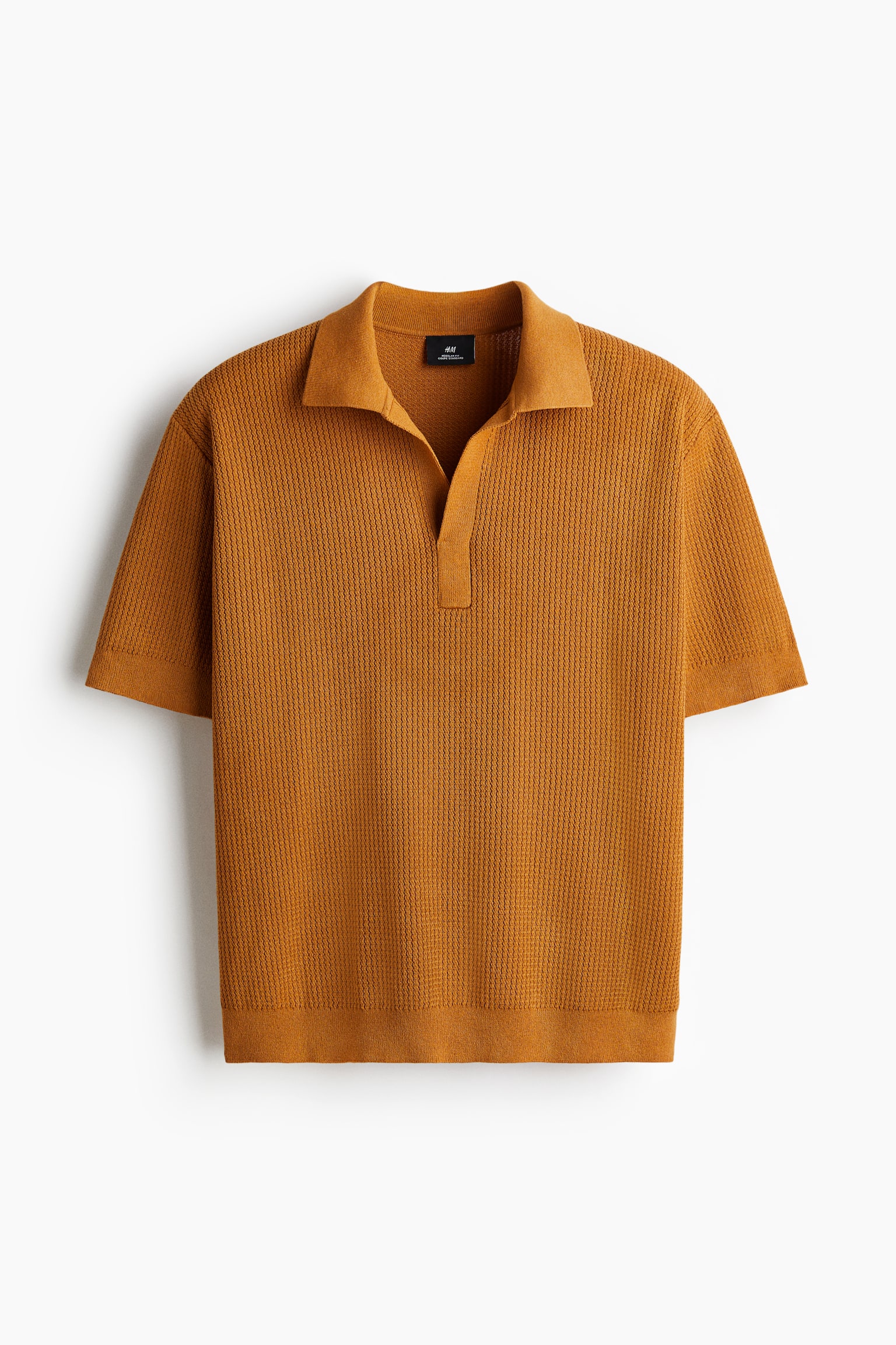 Regular Fit Knitted polo shirt - 深米色/奶油色/深咖啡色 - 1