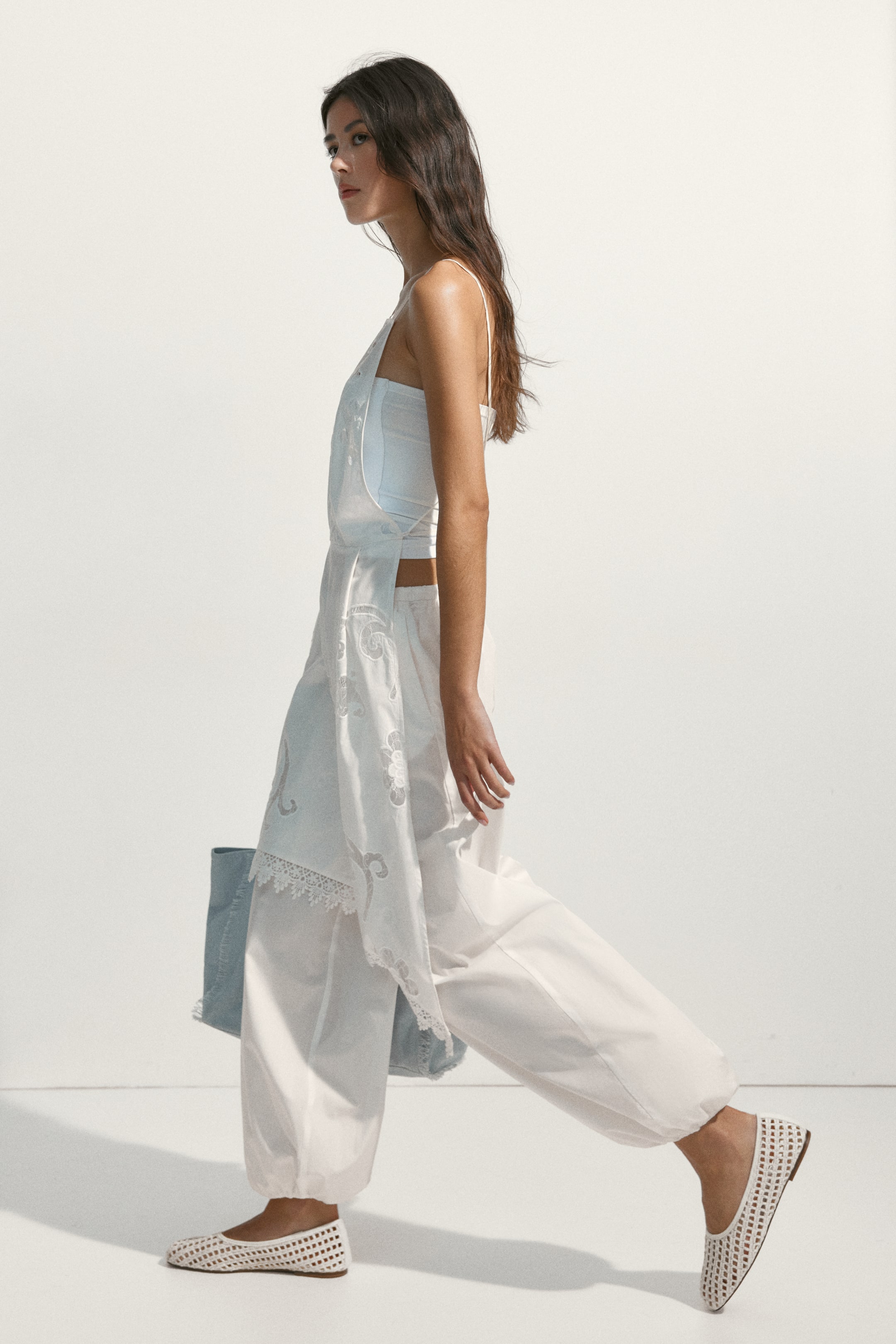 Cotton Balloon-Leg Pants