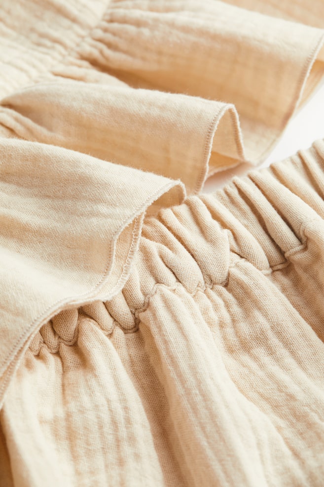 2-piece double-weave cotton set - Light beige/Old rose - 5