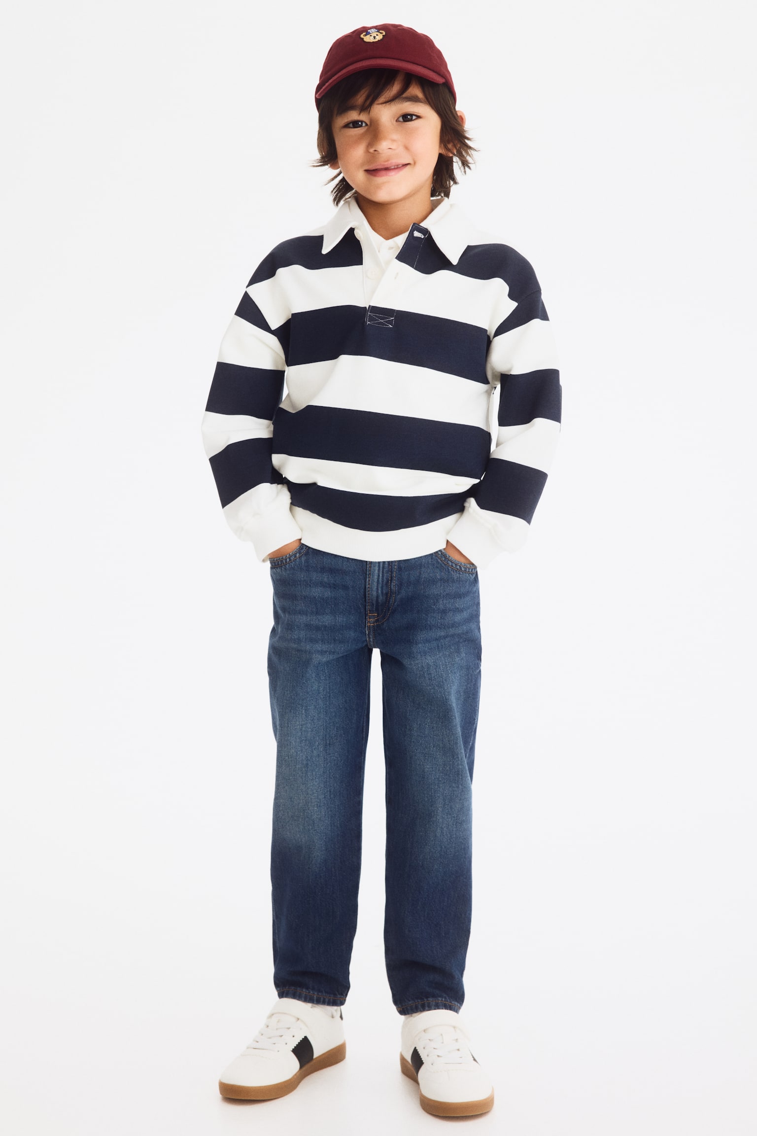 Loose Fit Jeans - Mørk denimblå/Lys denimblå/Lys denimblå/Lys denimgrå - 1