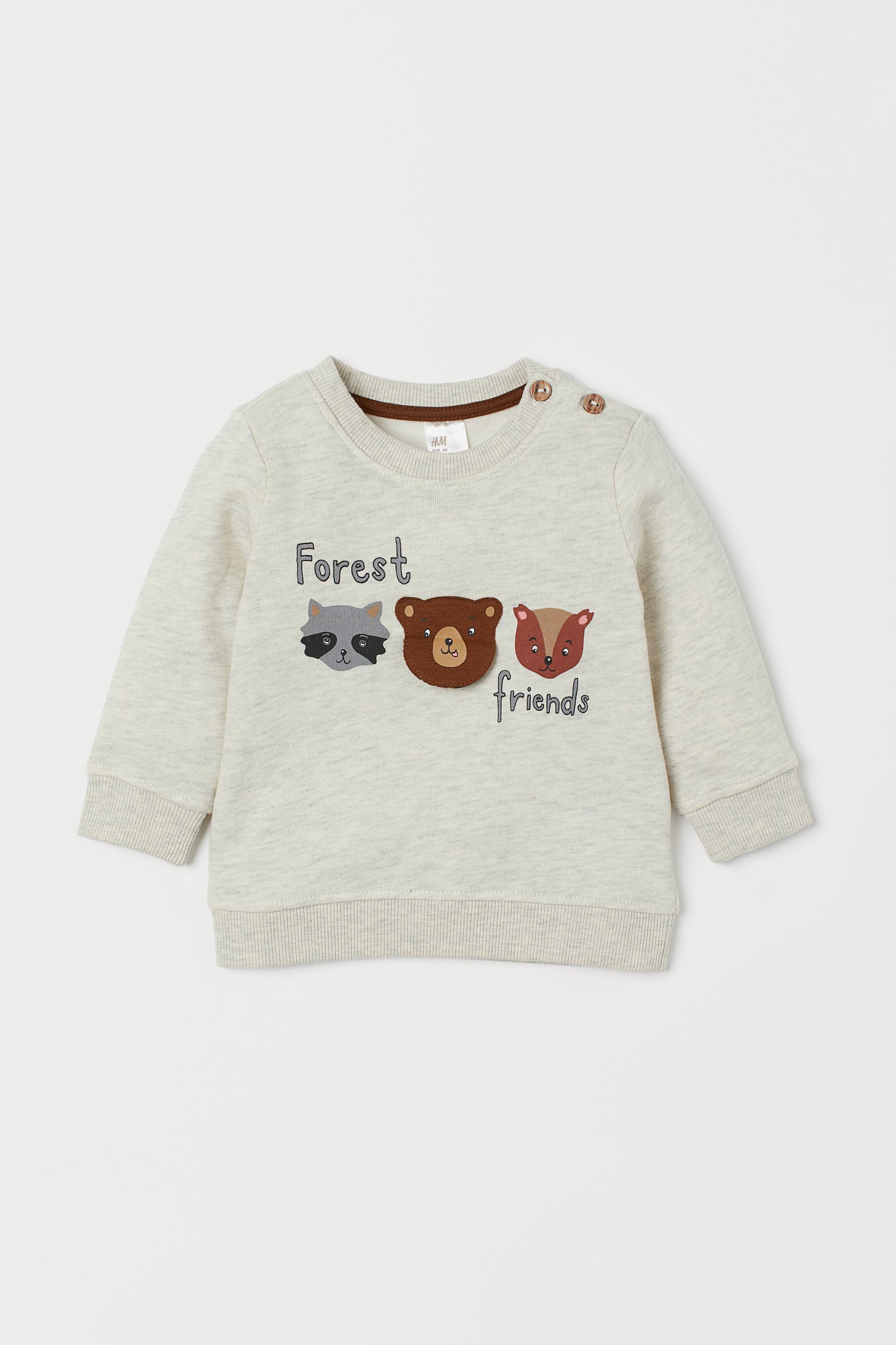 Agrandir l'image: Sweat avec motif - Beige clair chiné/animaux - ENFANT | H&M FR 1