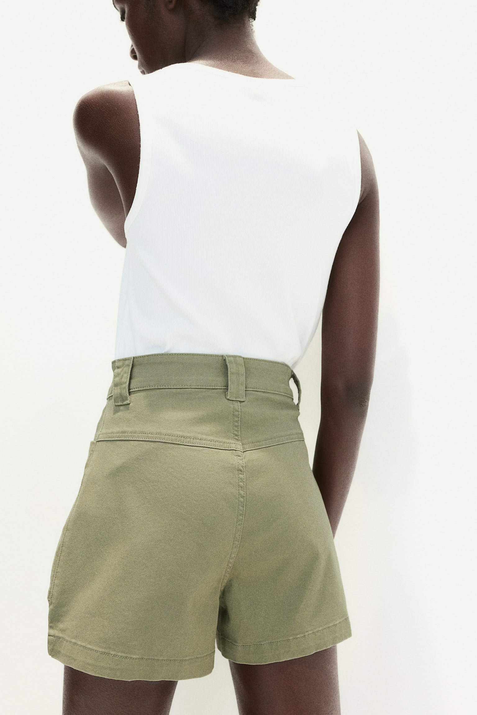 Twill cargo shorts - Khaki green/Beige - 4