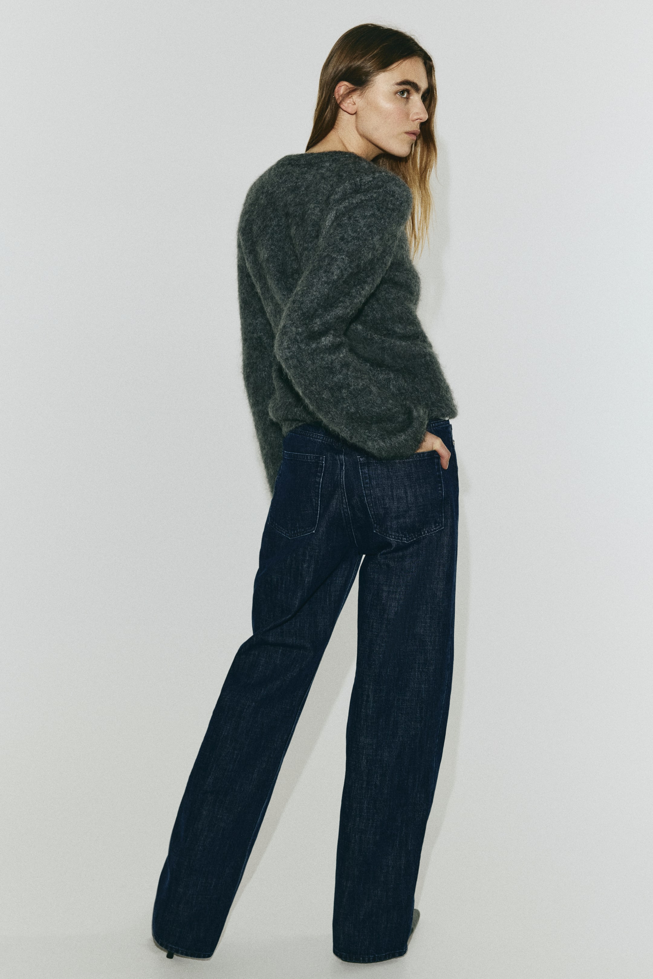 Prikaži veću sliku: Straight High Jeans - Tamna teksas plava - Ladies | H&M RS 2