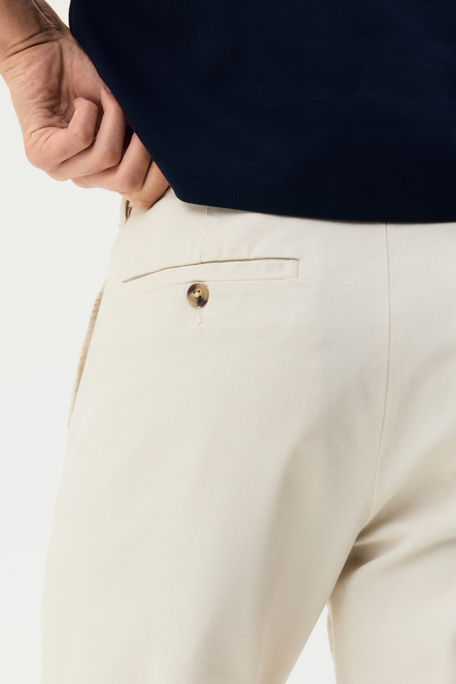 Slim Fit Cotton chinos - Light beige - 7