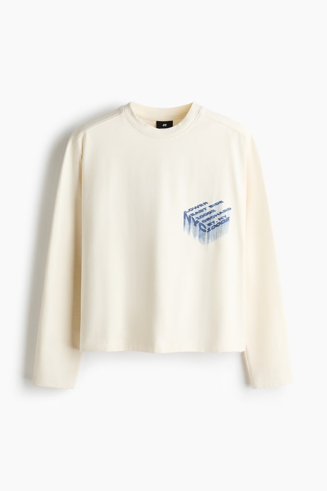 Maglia in jersey stampato Oversize Fit - Crema/NYC - 1