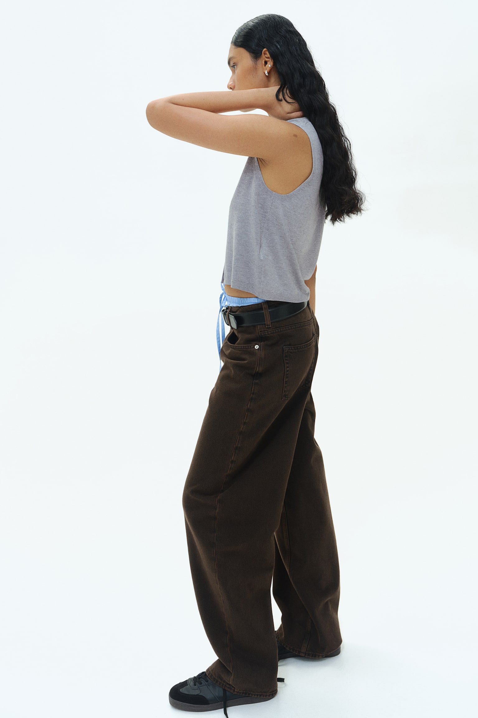 Button-front sweater vest - Light grey marl/Navy blue/Light beige marl/Burgundy - 6