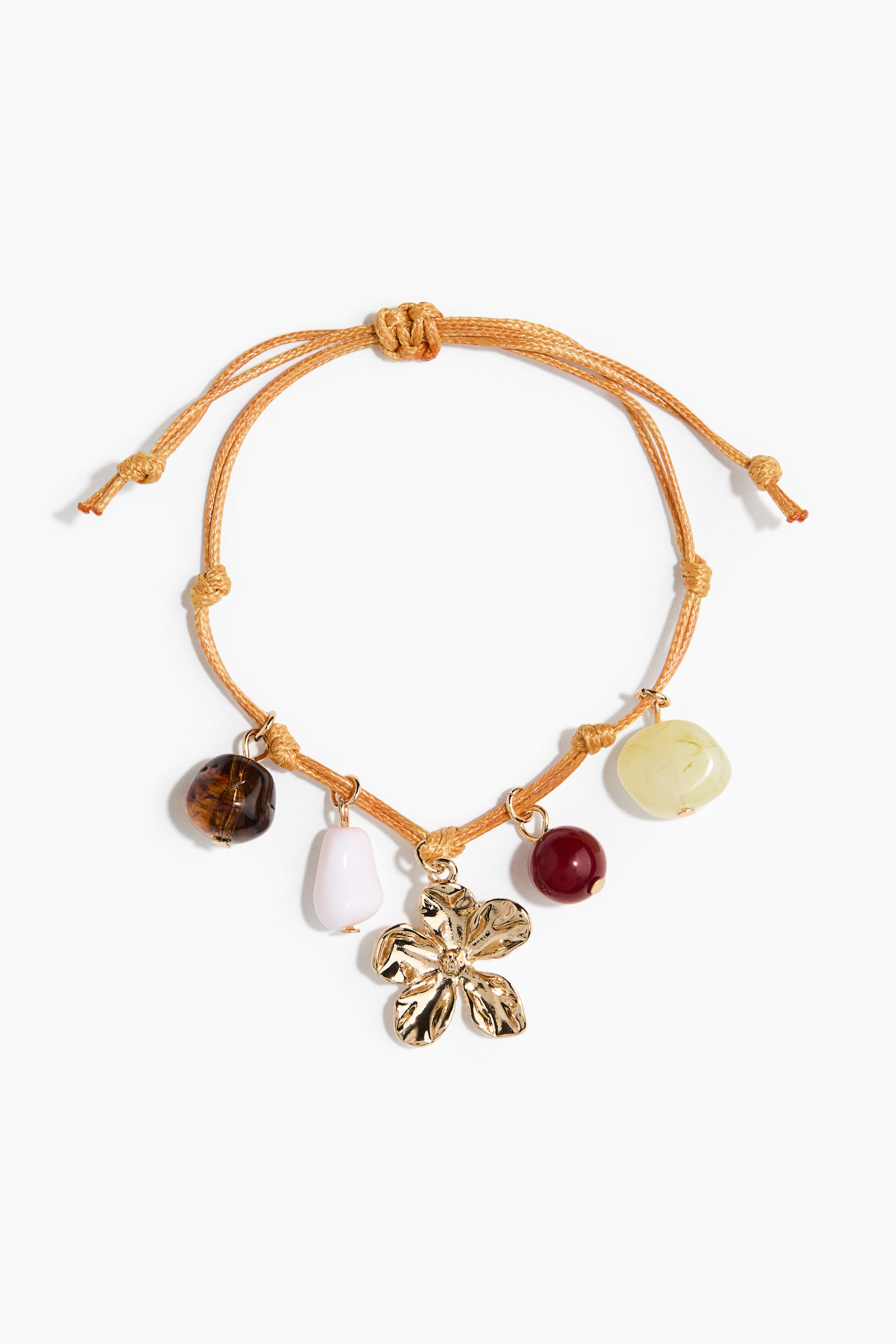 Браслет-шнурок із підвісками - Золотистий/жовтий - 3