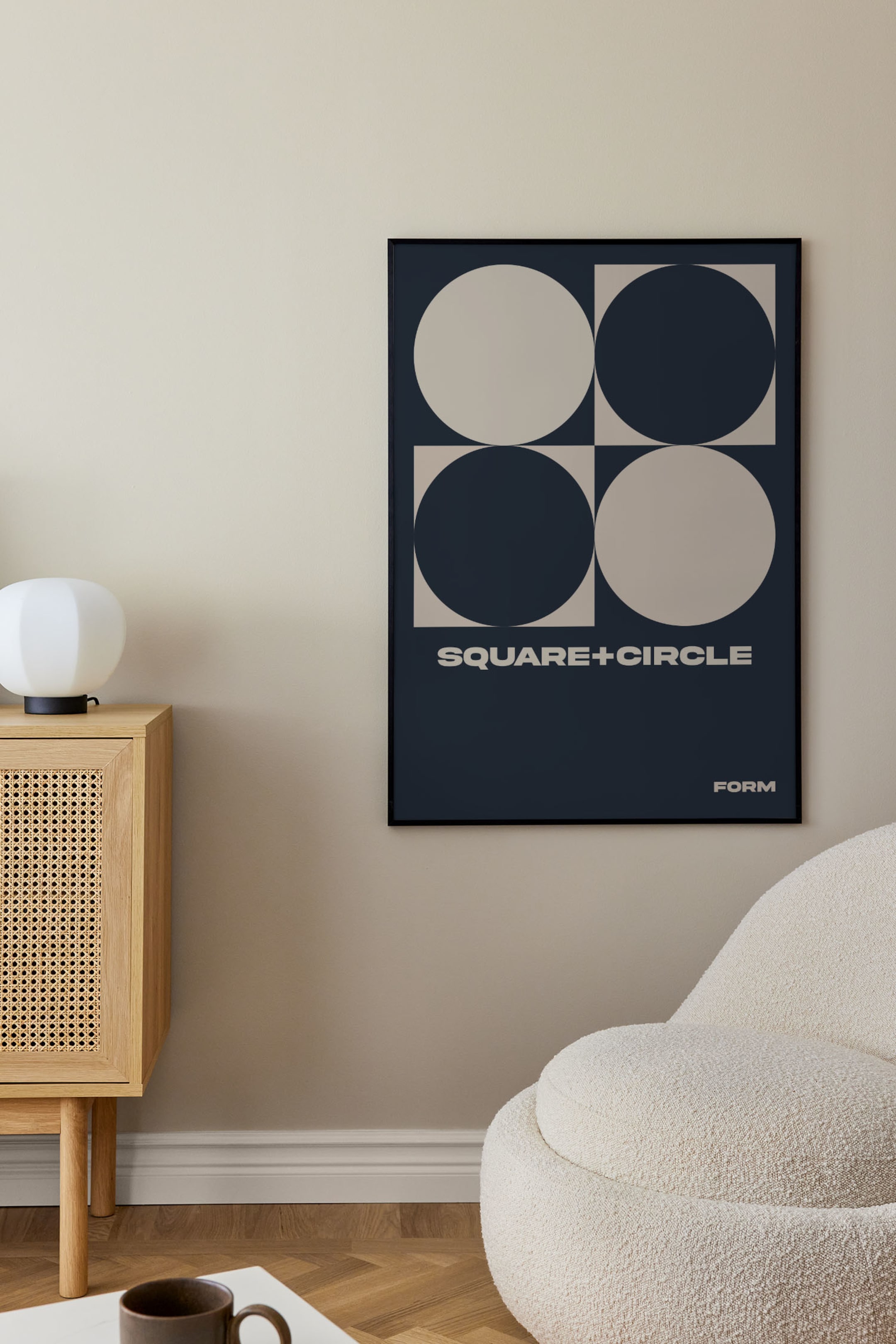 Agrandir l'image: Square Circle Poster - Noir/beige - Postery - Home All | H&M FR 1