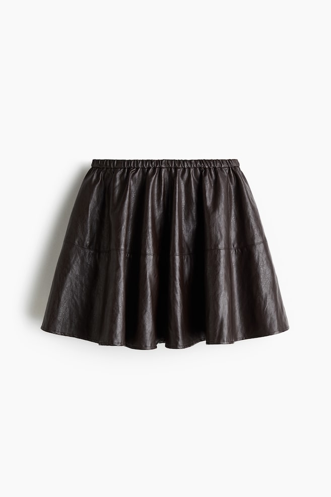 Circular mini skirt - Dark brown/Black - 1