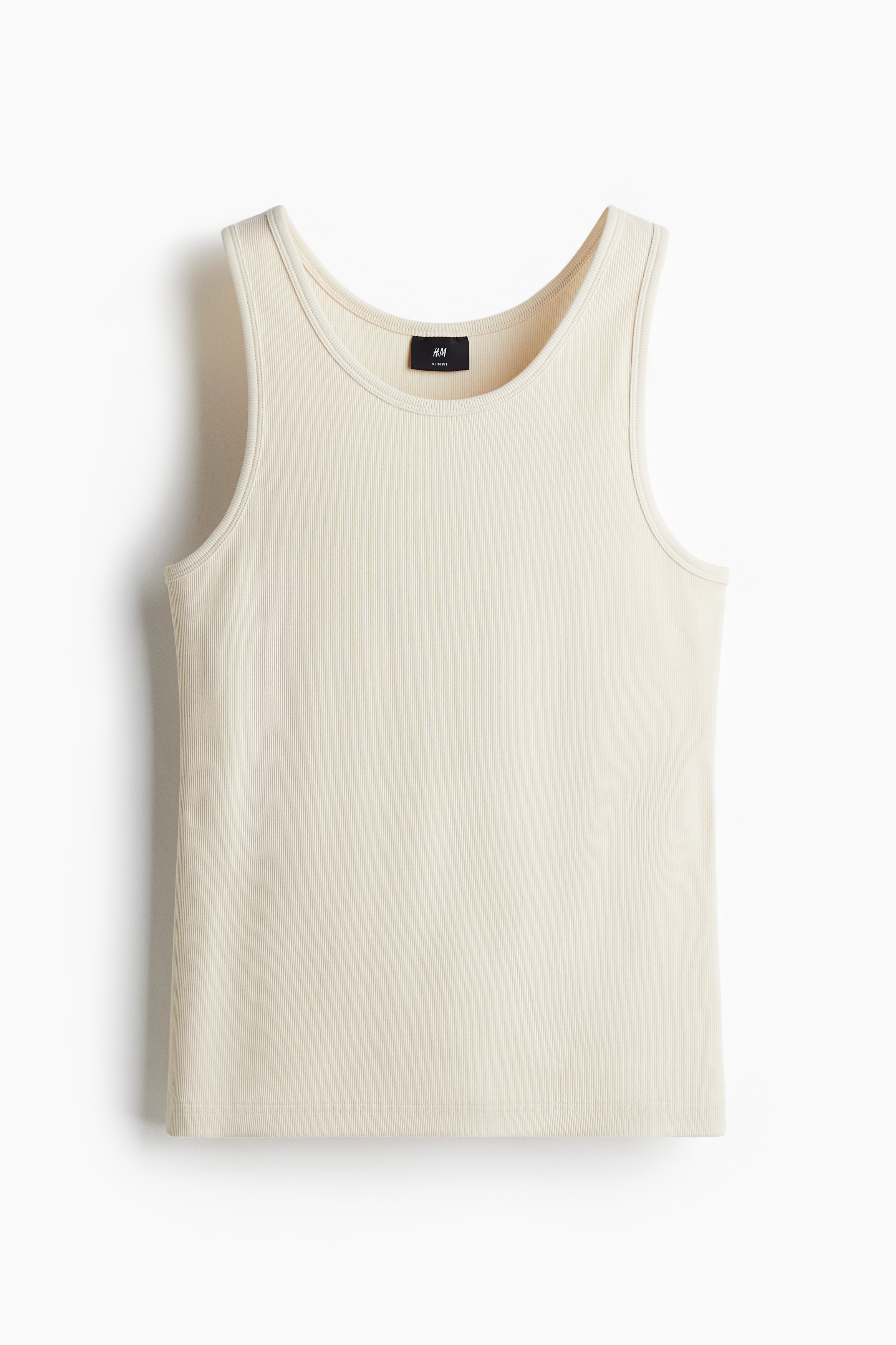 Slim Fit Ribbed vest top - Beige/White/Black/White