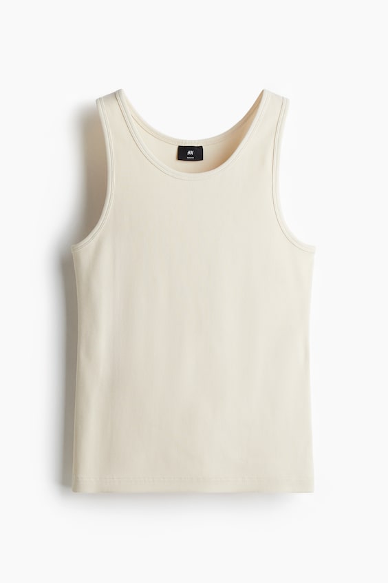 Мужские топы H&M Slim Fit Ribbed Tank Top