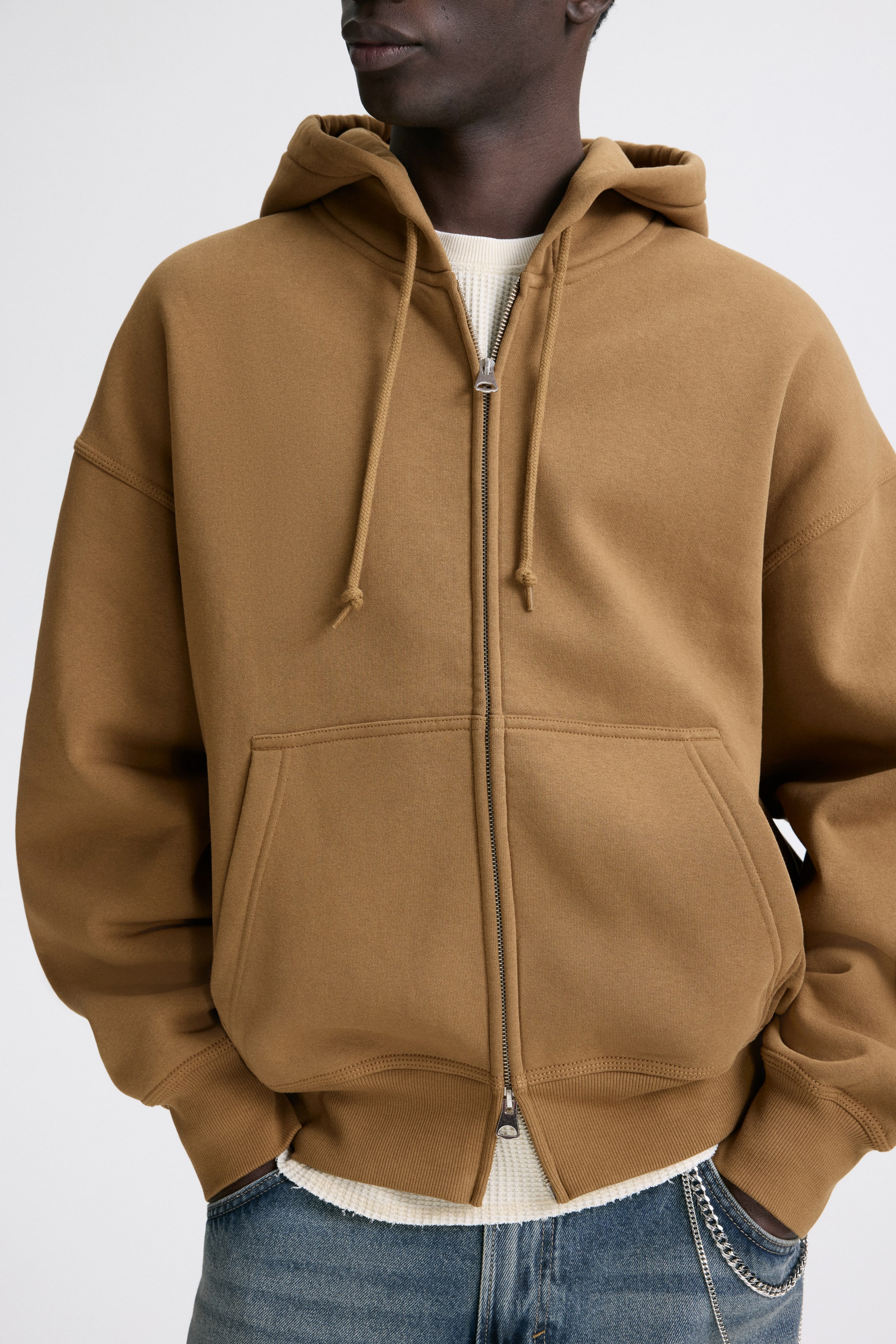 View larger image: Oversized Fit Hooded Jacket - Dark beige - Men | H&M US 2