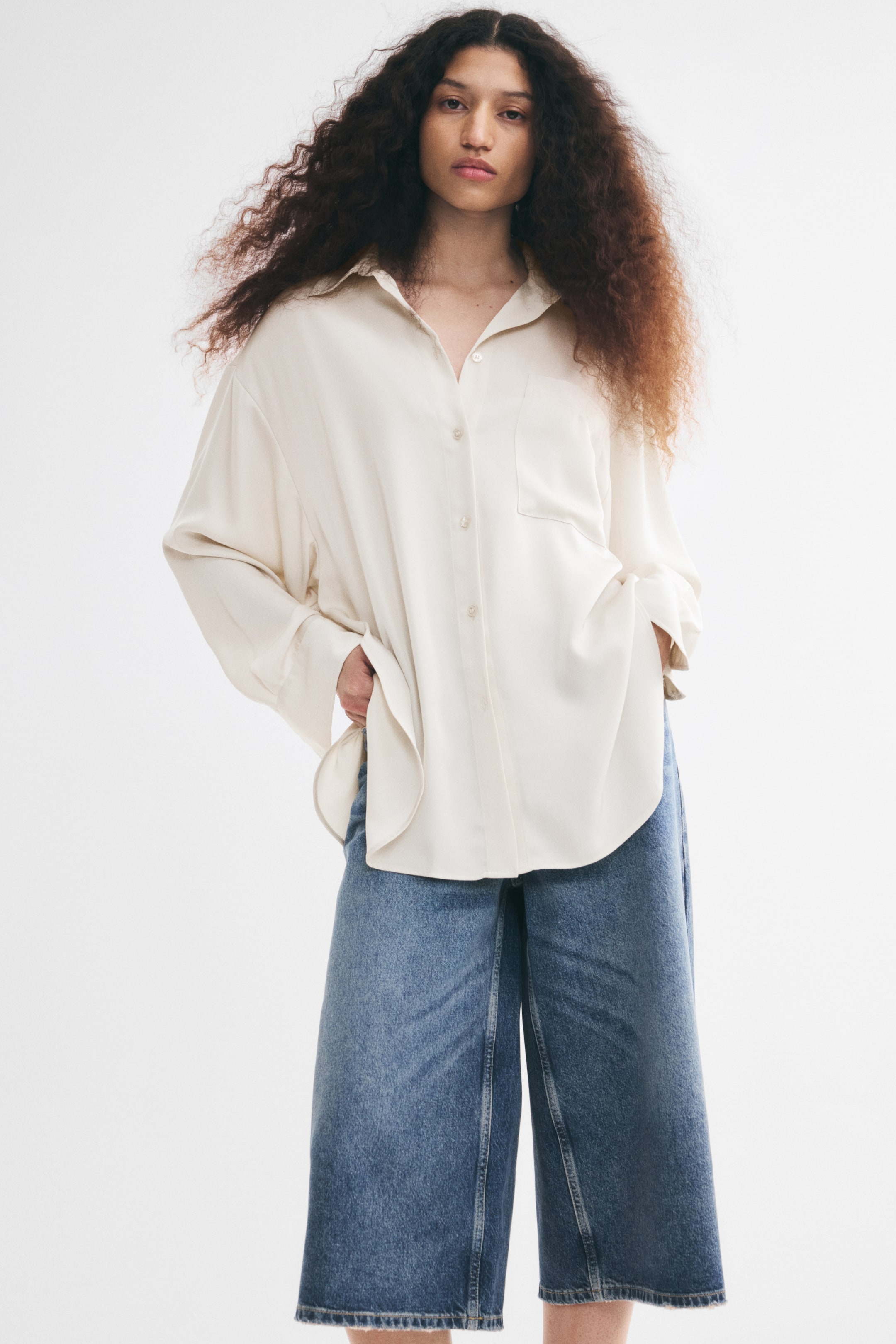 Chemise ample en sergé