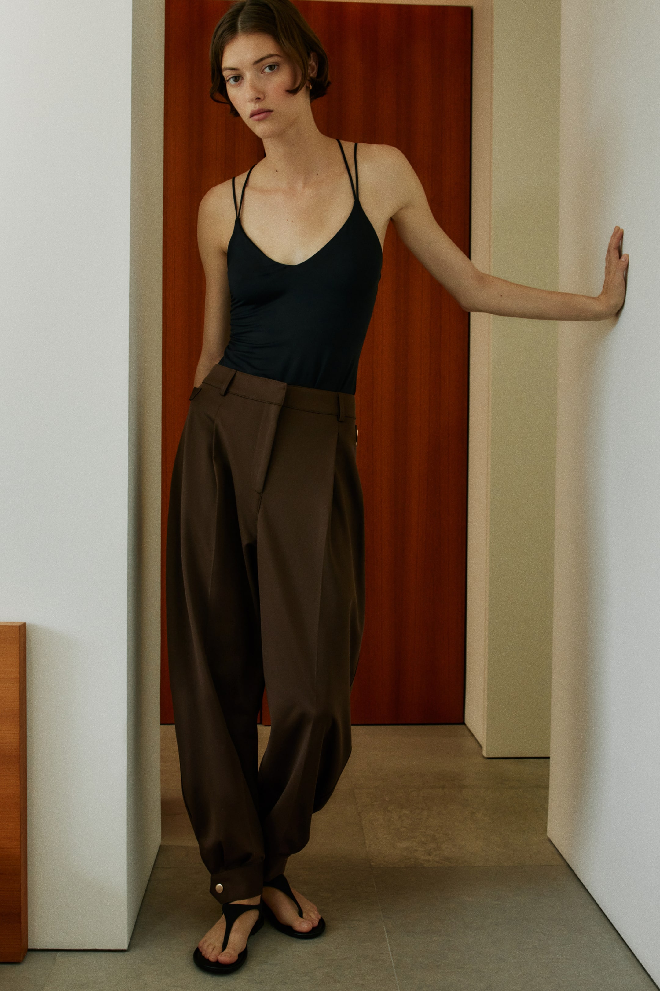 Buckle-Detail Balloon-Leg Pants