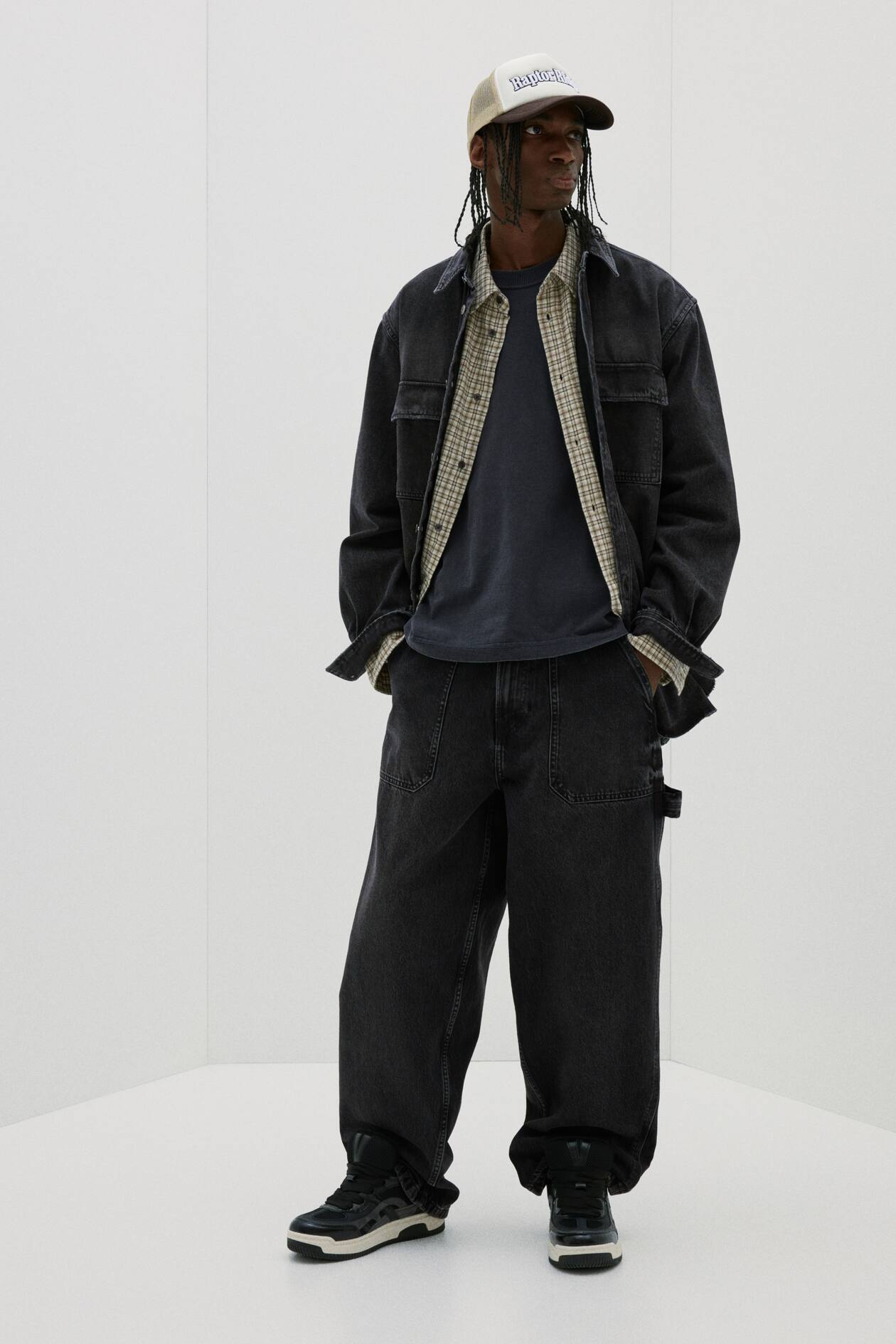 Relaxed Fit Black Denim Carpenter Jeans Carpenter Baggy Jeans