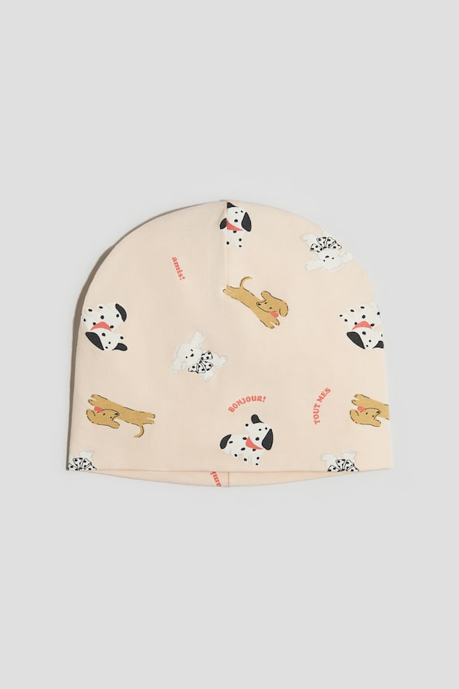 Muts van katoenen tricot - Perzik/honden/Lichtbeige/honden/Lichtroze/Dusty groen/Lichtbeige - 1