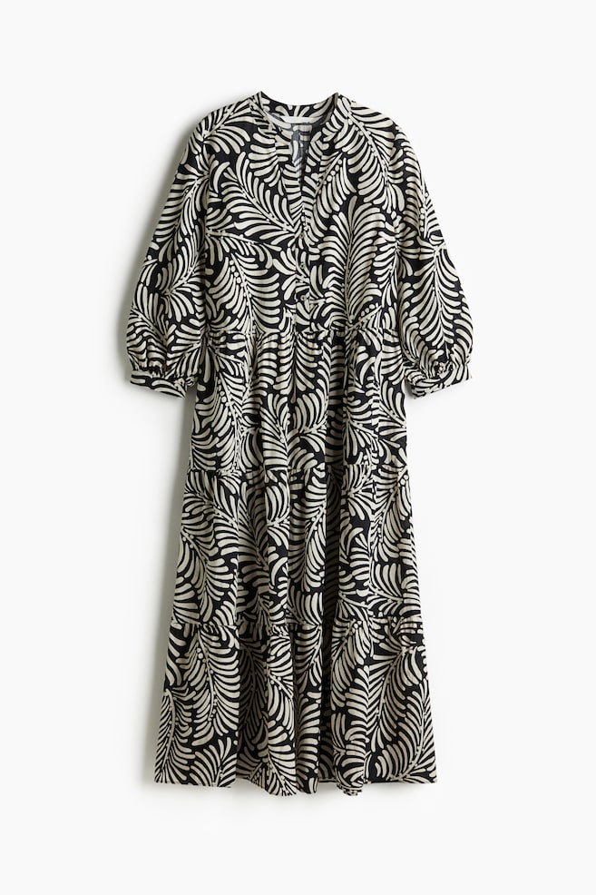 Kaitaleinen midimekko - Musta/Kermanvaaleakuvioinen/Tummanliila/Sininen/Paisley-kuvio/Vaaleanbeige/Kuviollinen/Vihreä/Kuviollinen/Vaaleanbeige/Leopardipainatus/Kirkkaanpunainen/Kuviollinen - 1