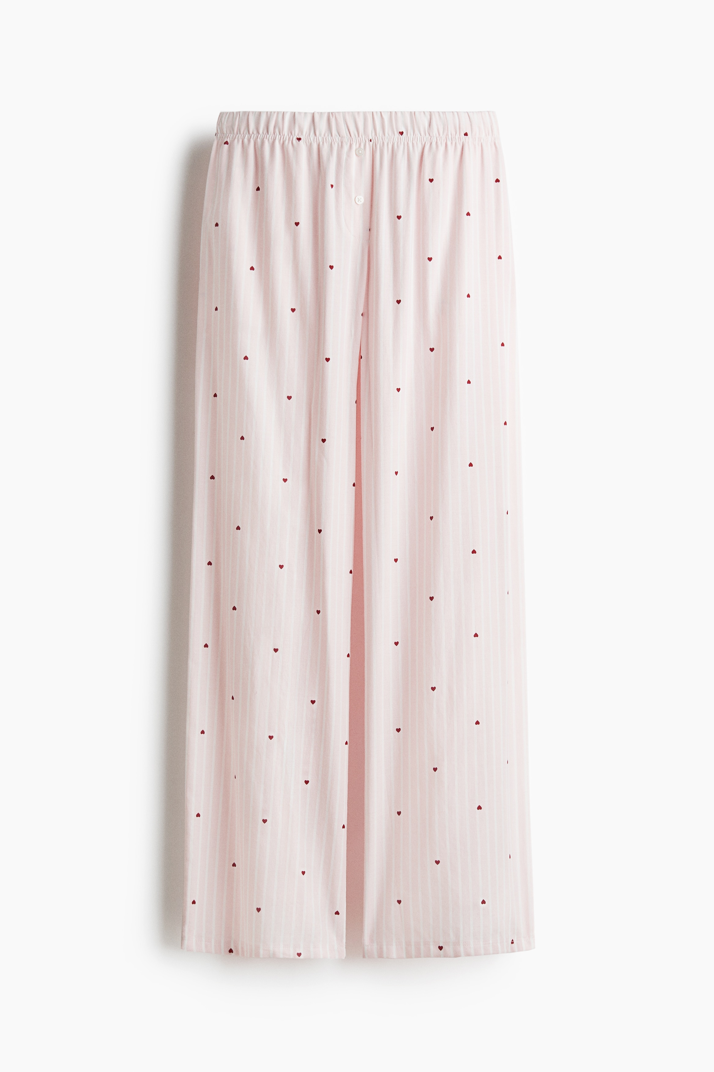 Cotton flannel pyjama bottoms - Light pink/Hearts