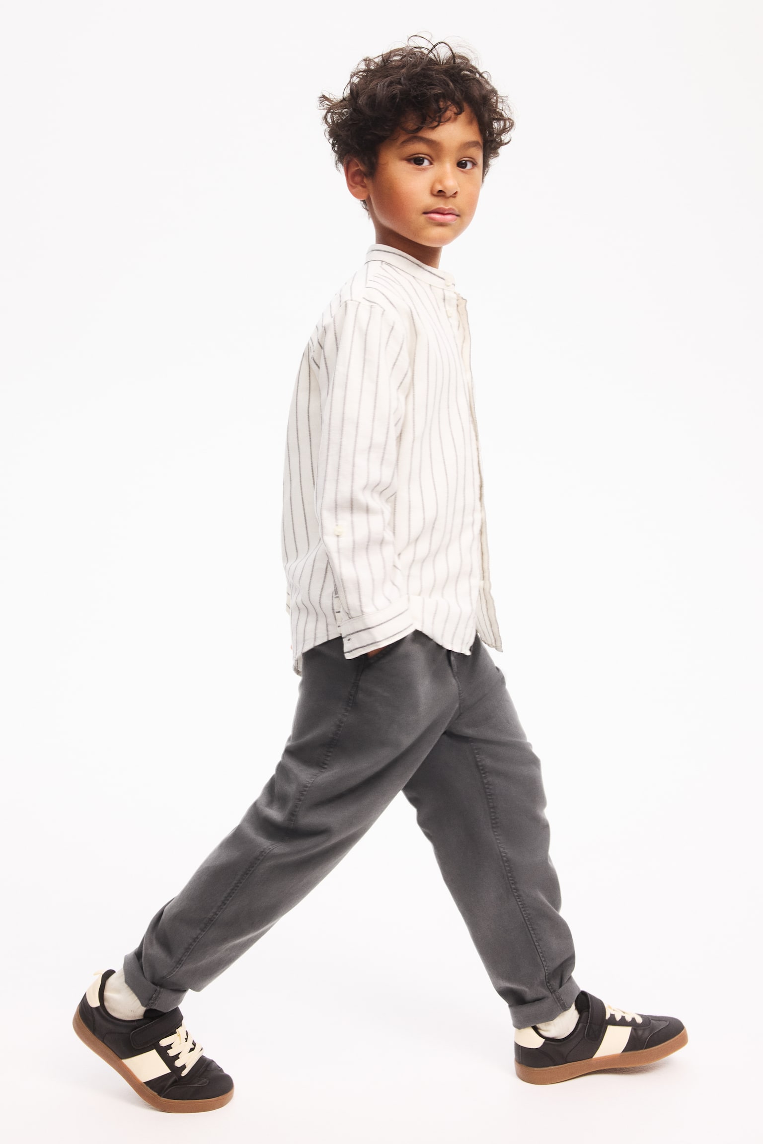 Pantaloni chino de lyocell - Gri-închis/Bej/Bleumarin - 5