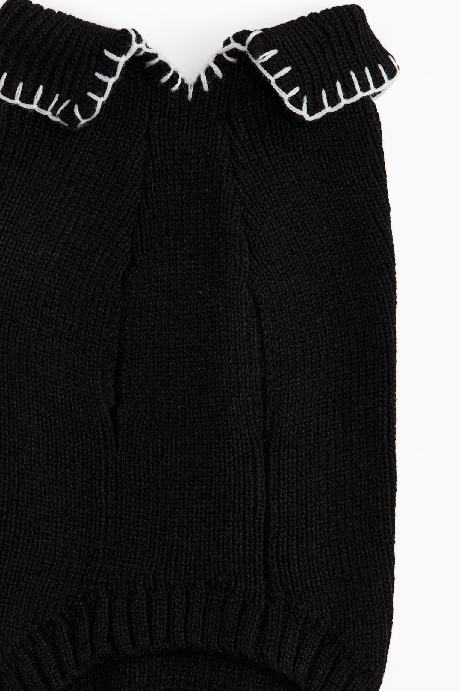 Rib Knit Dog Sweater - Black - 3
