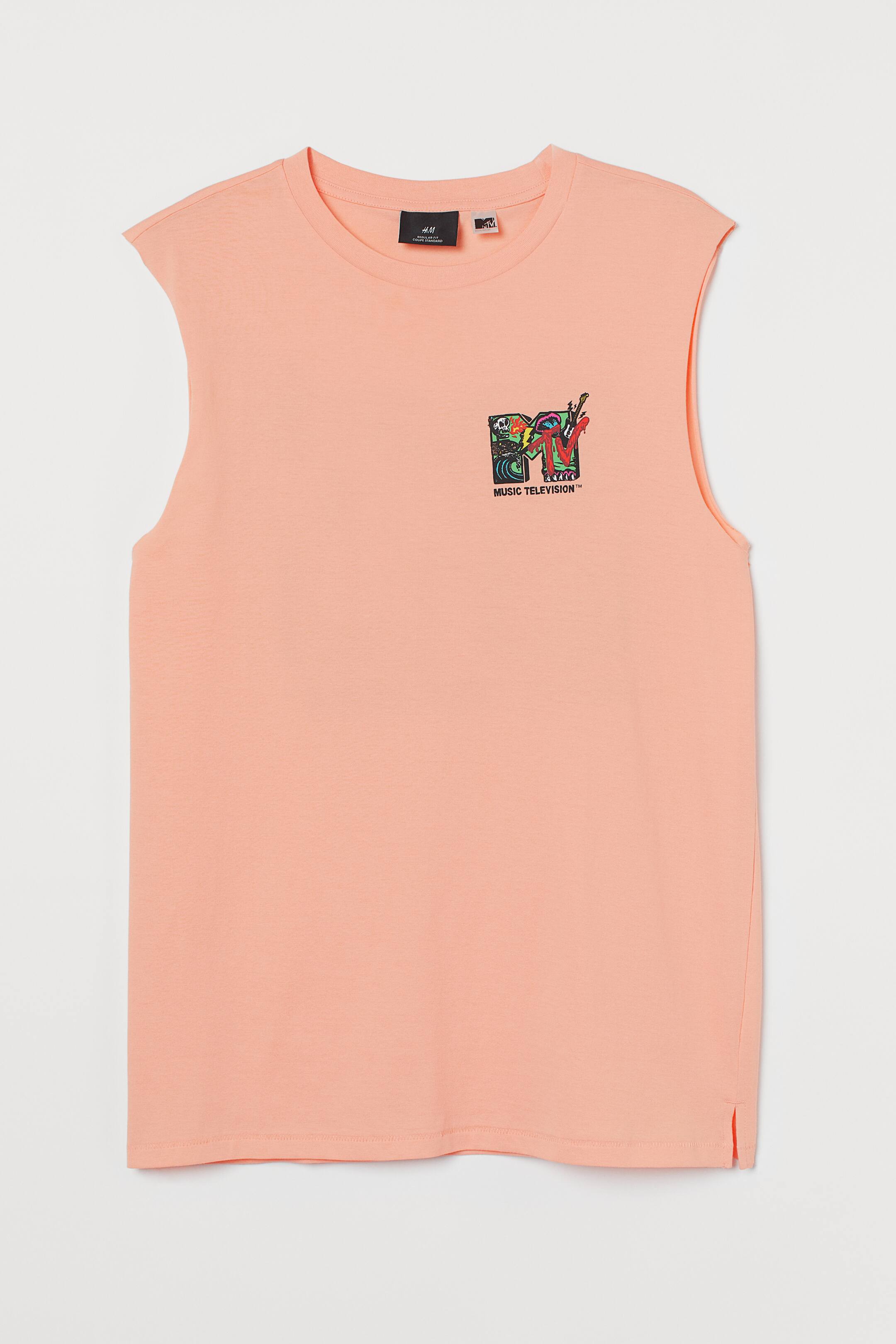 View larger image: Printed vest top - Coral pink/MTV - Men | H&M 1