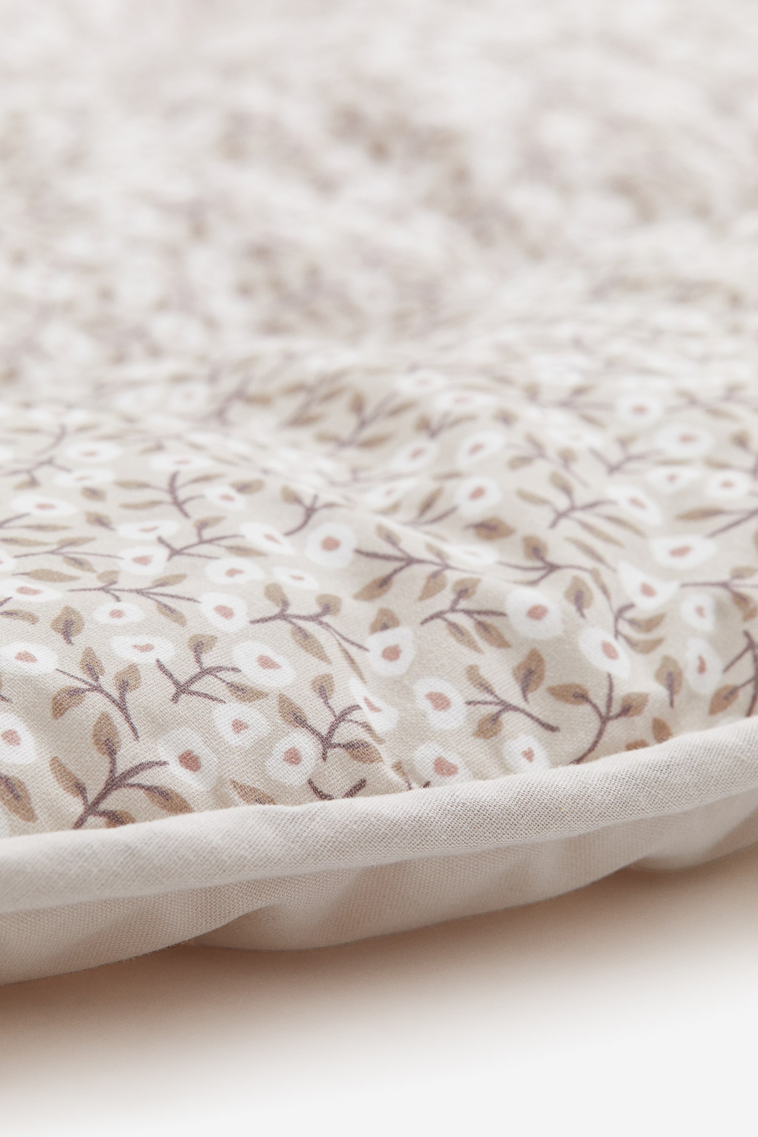 Quilted cotton baby mat - Light beige/Floral - 3