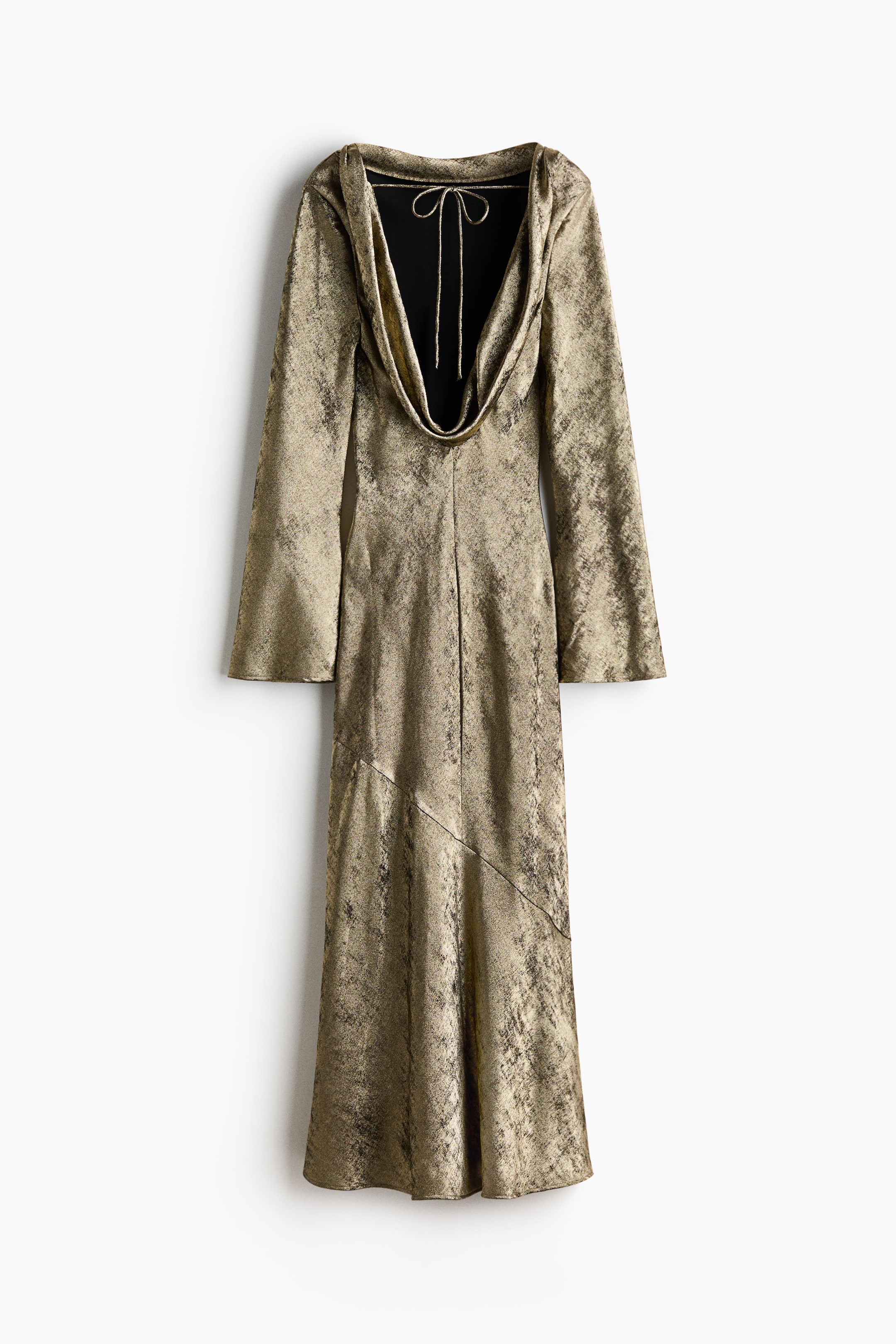 Zobacz większy obraz: Open-back satin dress - Złocisty - ONA | H&M PL 7