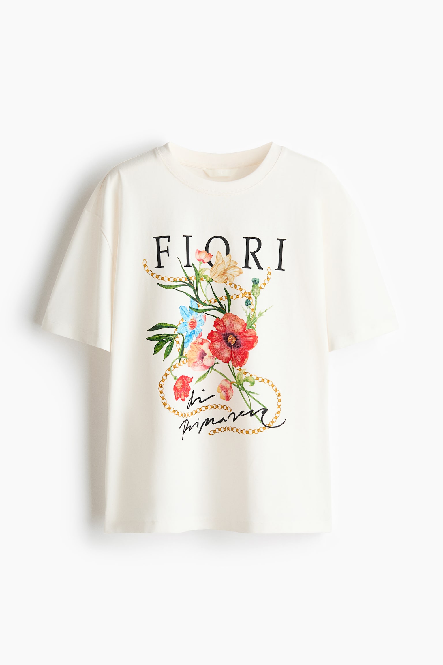 T-shirt σε φαρδιά γραμμή - Λευκό/Fiori/Λευκό/Island breeze/Ανοιχτό κίτρινο/Atelier - 1
