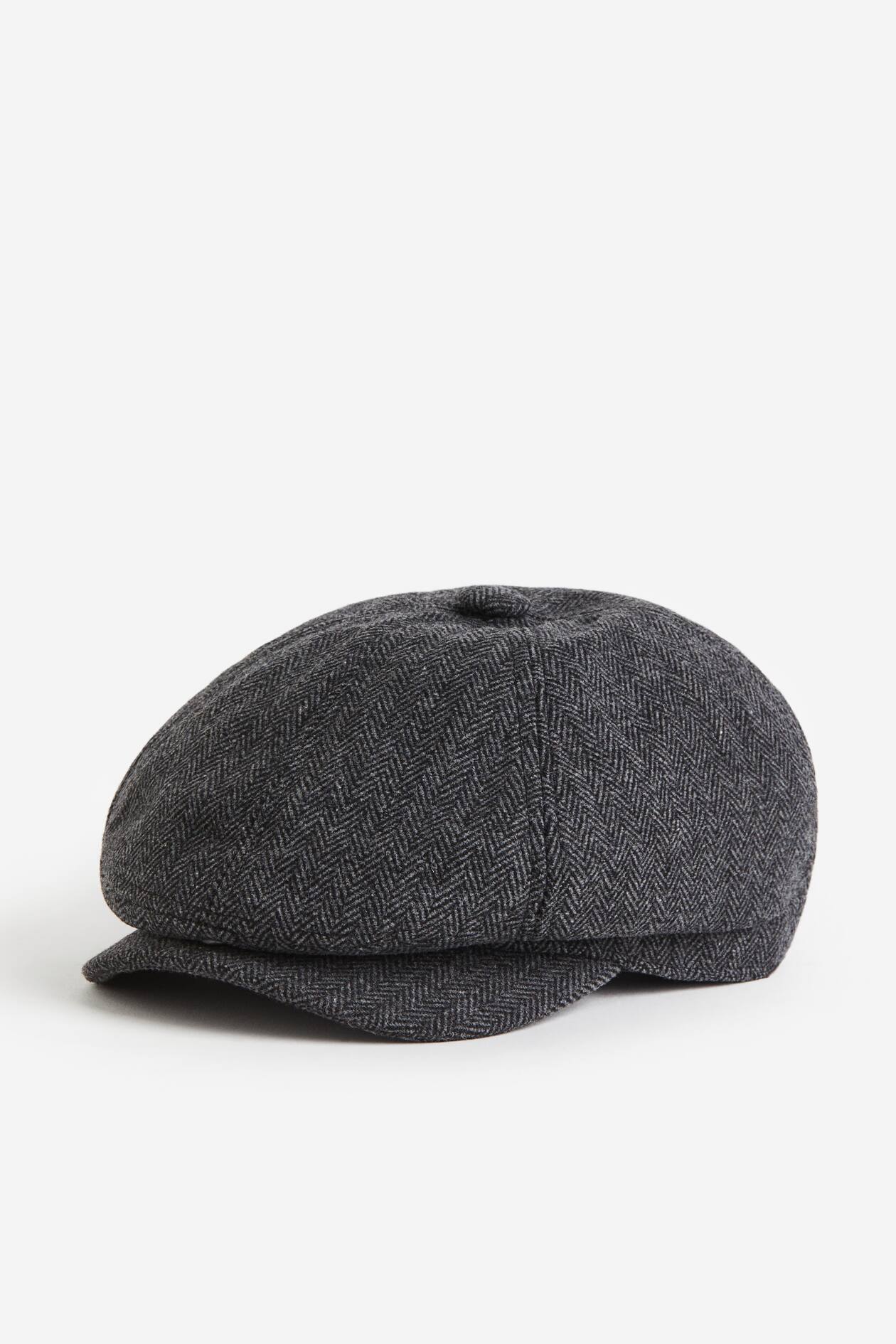 Men’s Dark grey Wool-blend flat cap | H&M MY