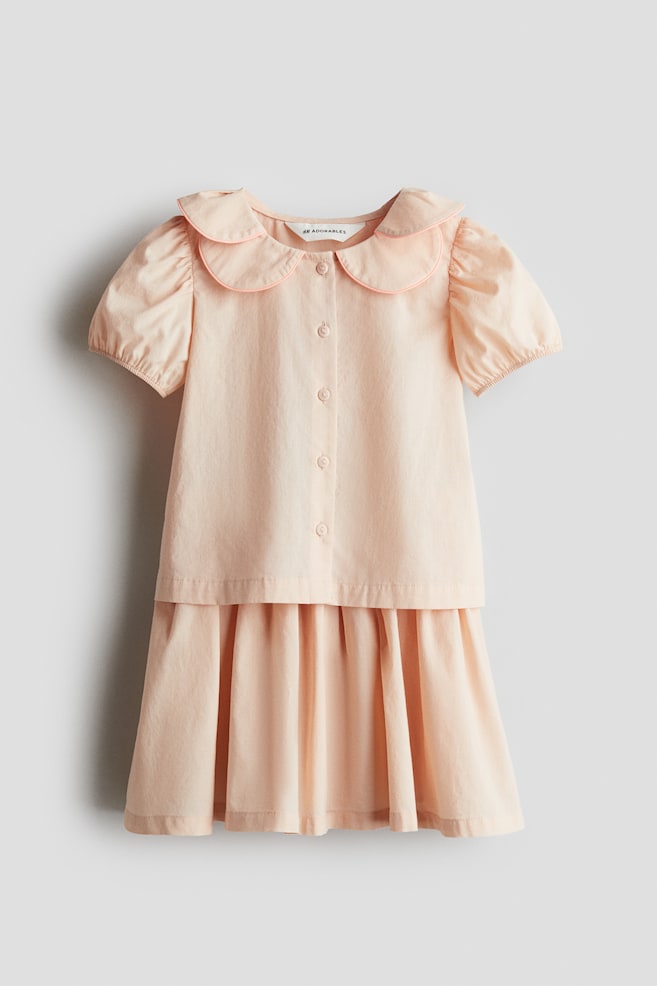 2-teiliges Set mit Bluse und Jupe - Pfirsich - 1