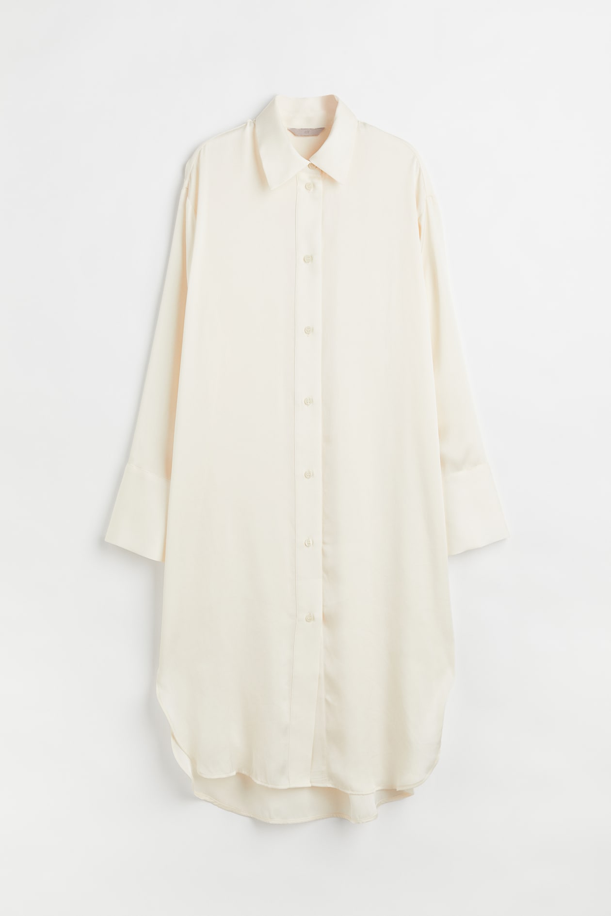 Oversized Shirt Dress - Extra-long sleeve - Midi - Cream - Ladies | H&M US