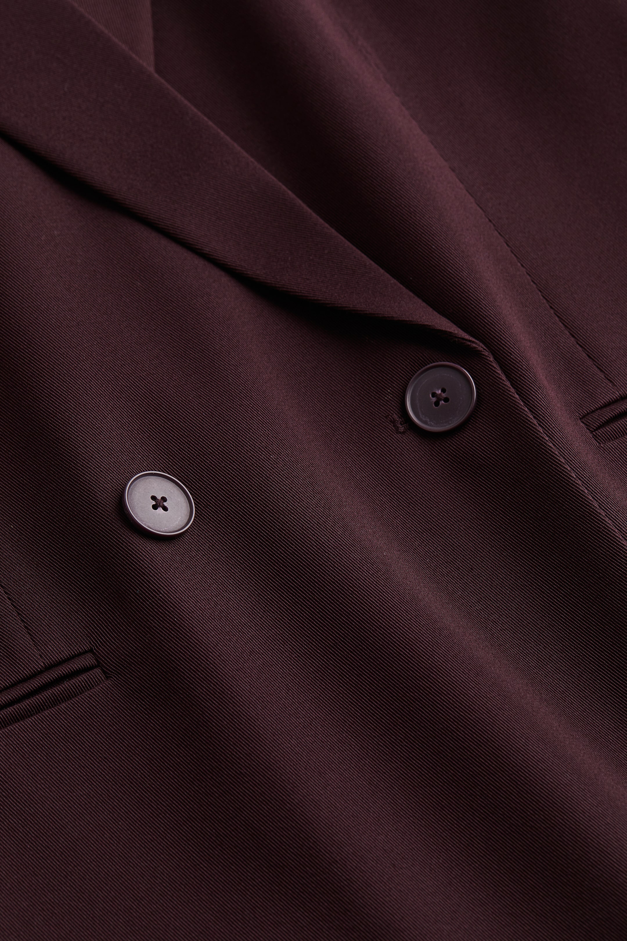 Double-breasted blazer - Long sleeve - Regular length - Burgundy ...