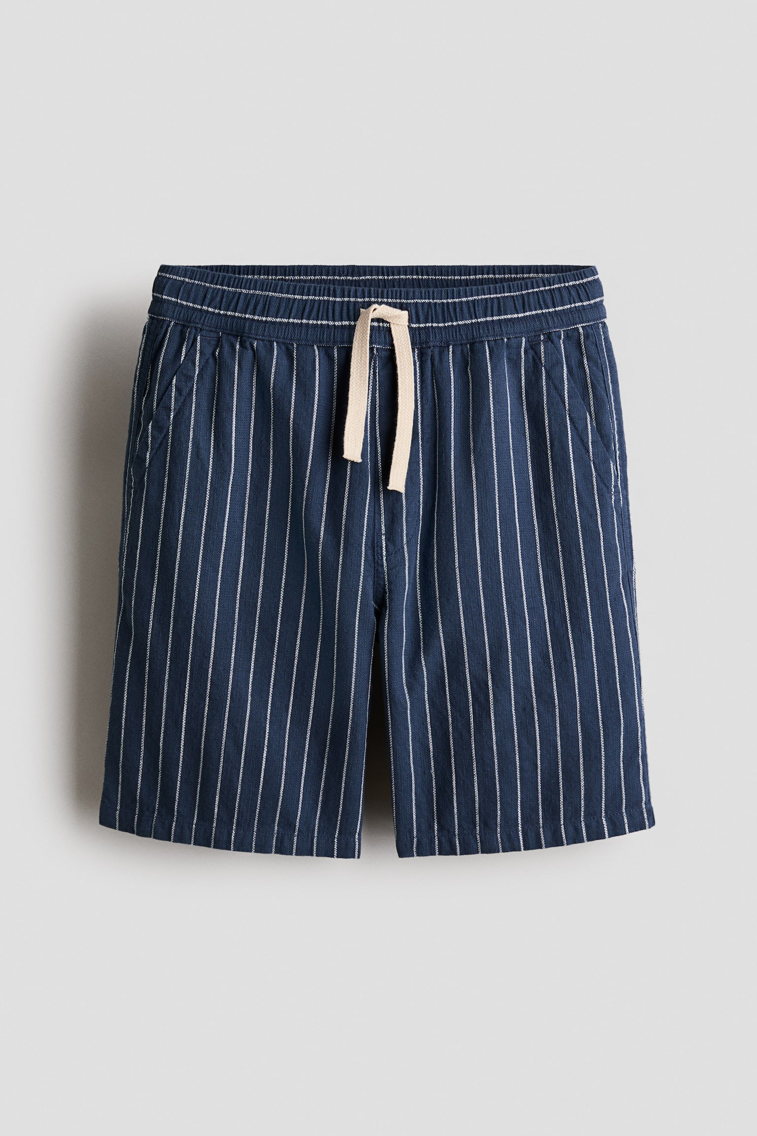 Shorts i bomuld - Marineblå/Nålestribet/Turkis/Creme/Stribet