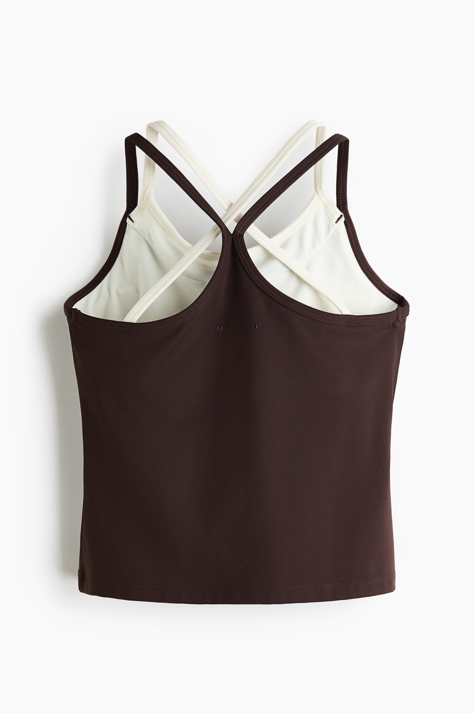 Детский топ H&M Move Sports Strappy Top with SoftMove™, цвет: Тёмный коричневый — фото 6