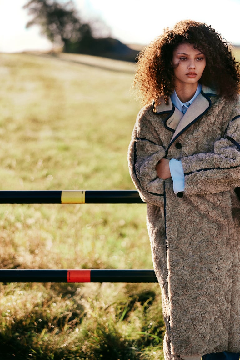 Pelo Lungo Cappotto Pelliccia Sintetica H&m Cappotto In Finta