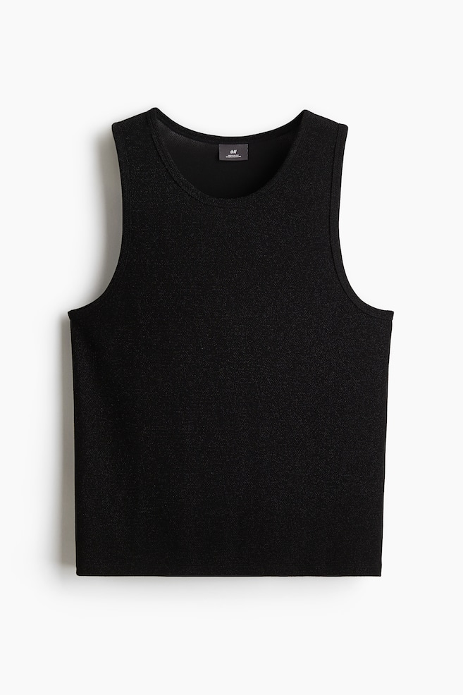Tanktop aus Metallic-Jersey in Regular Fit - Schwarz/Beige/Schwarz - 1