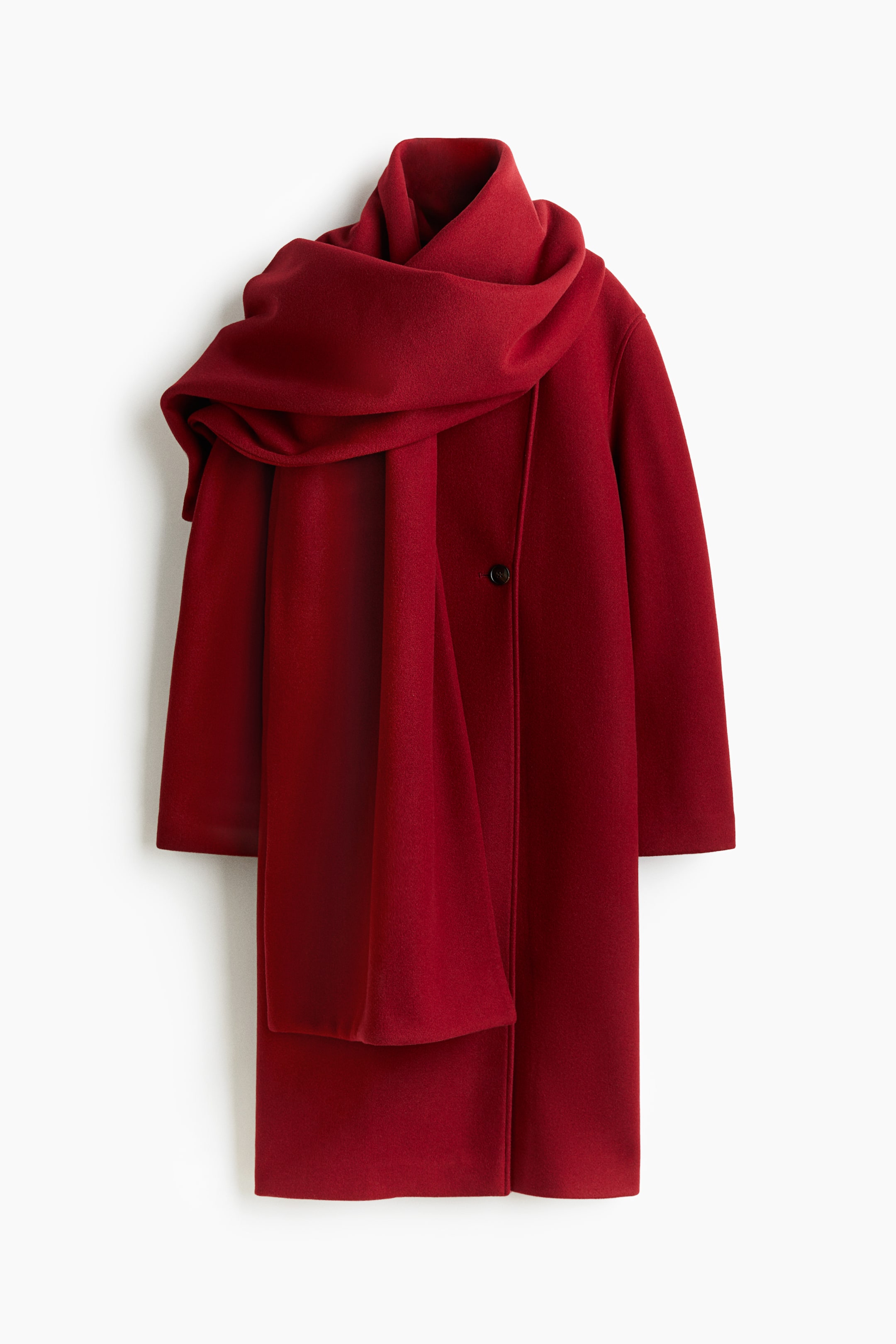 View larger image: Scarf-Detail Coat - Dark red - Ladies | H&M US 5