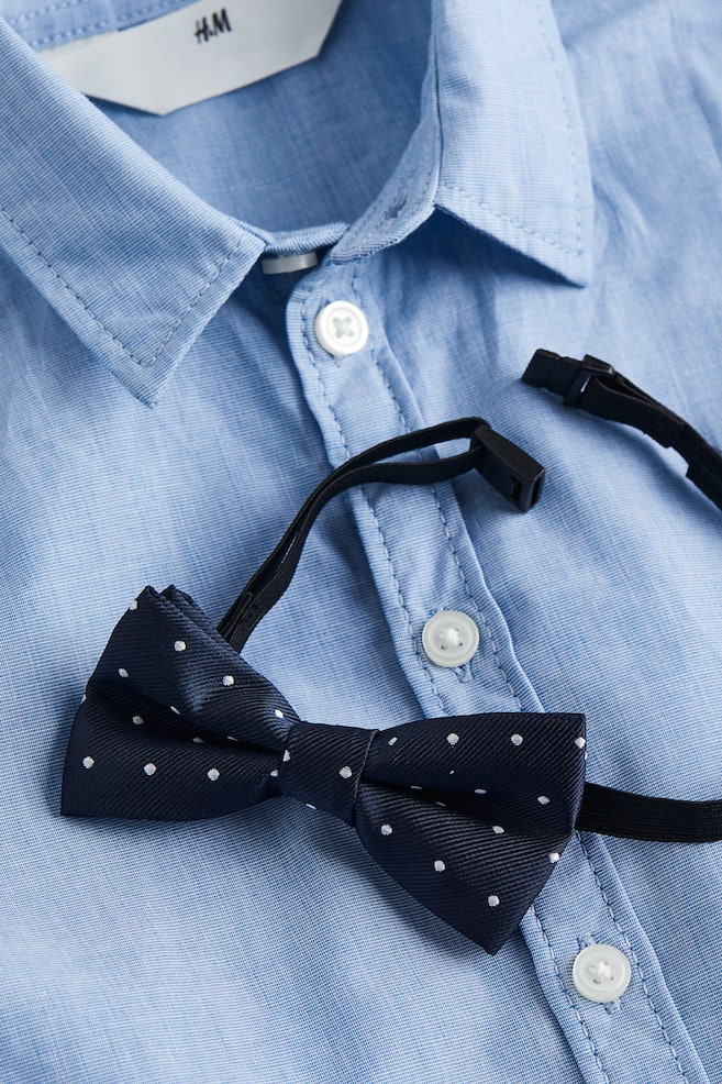 Shirt and bow tie - Light blue/Spotted - 3