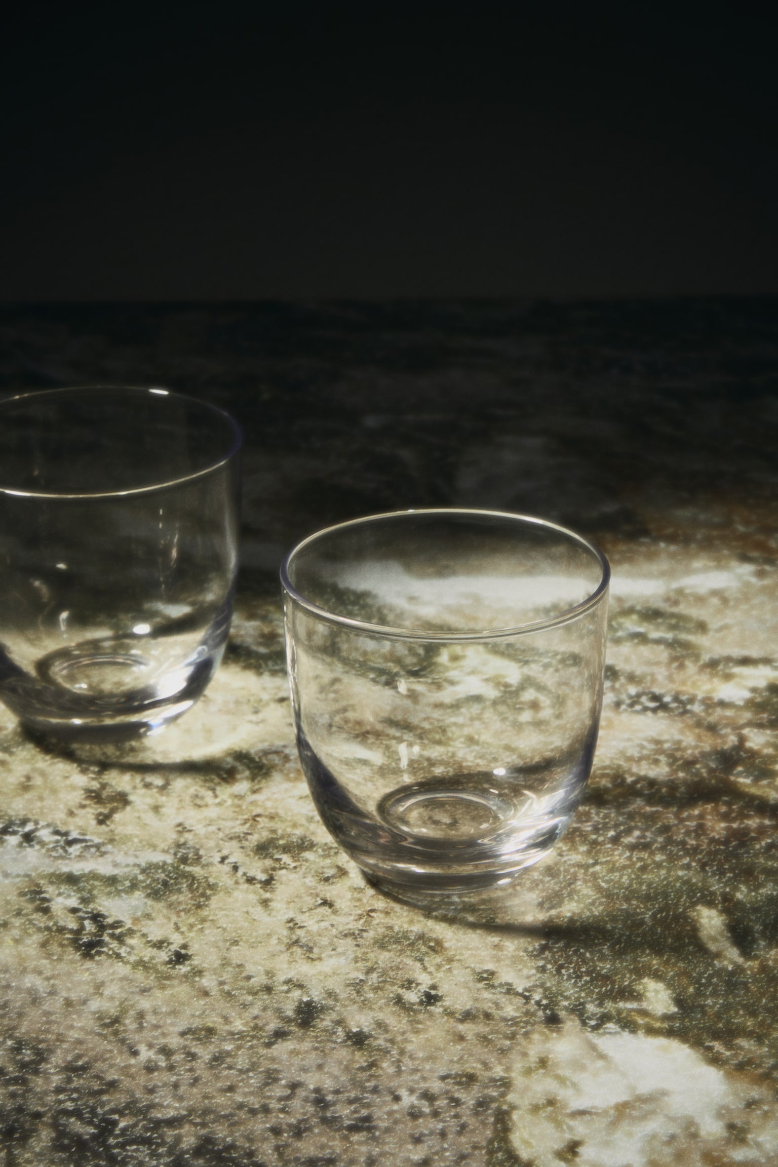 2-pack glass tumblers - Clear glass/Olive green - 2