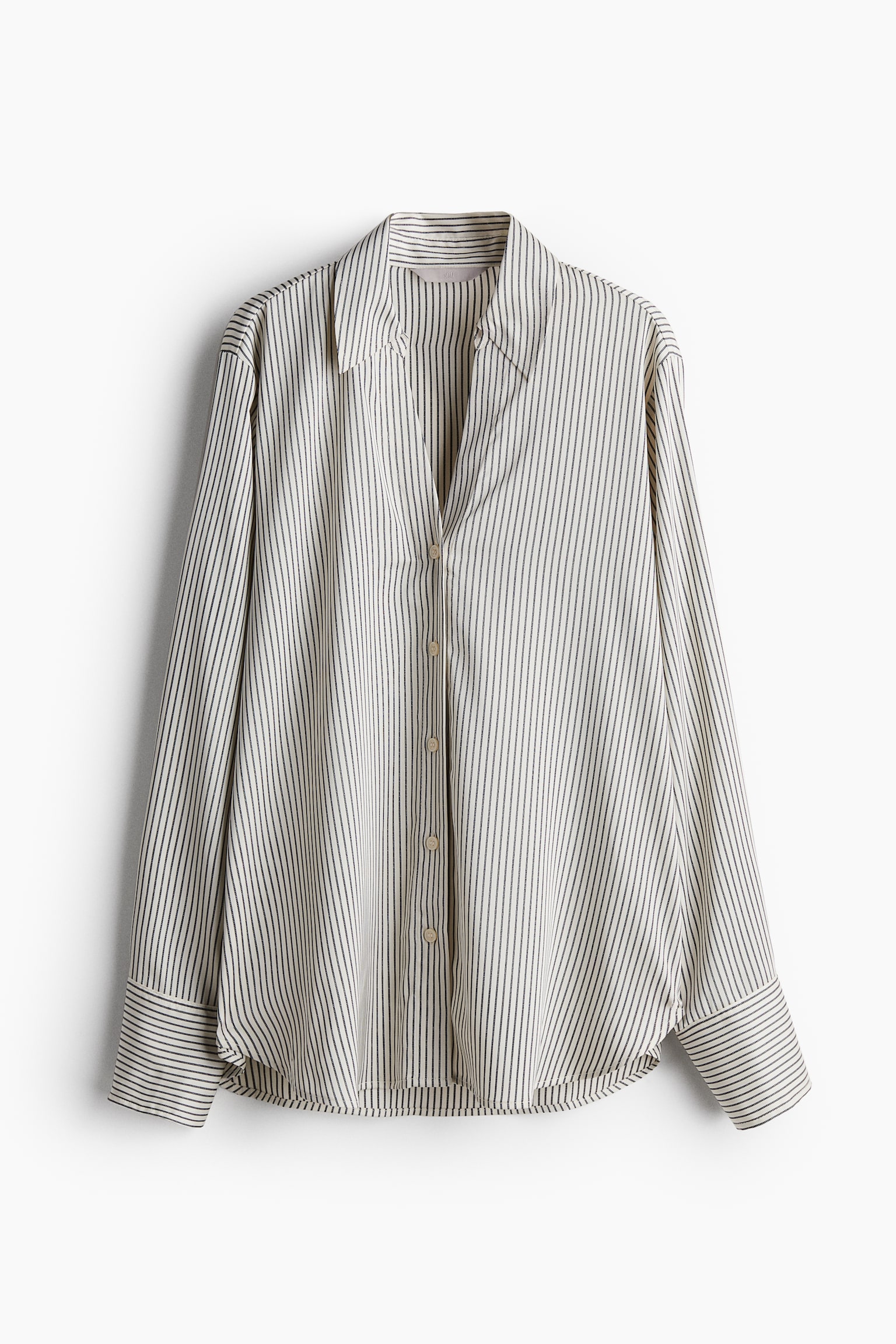 V-neck blouse - Cream/Striped/Cream/Powder pink/Red/Grey/Grey/Black/Light dusty green/Pigeon blue/Black/White striped - 2