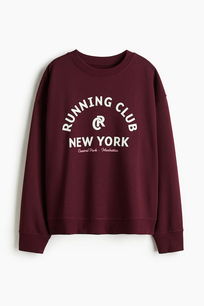 Text-motif sweatshirt - Burgundy/Running Club/Light grey marl/Paris/Rust red/Paris/Light grey marl/NYC/Cream/Le Club/White/Bisous Paris/Light grey/Athletics/Dark brown/Paris/Light turquoise/Art Collective/Burgundy/Beau Paris/Dark brown/Paris/Dark blue/Le Marais Académie - 1