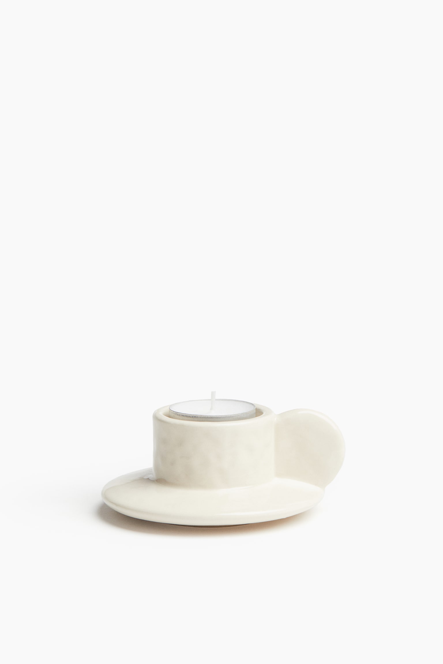 Stoneware tealight holder - White - 1