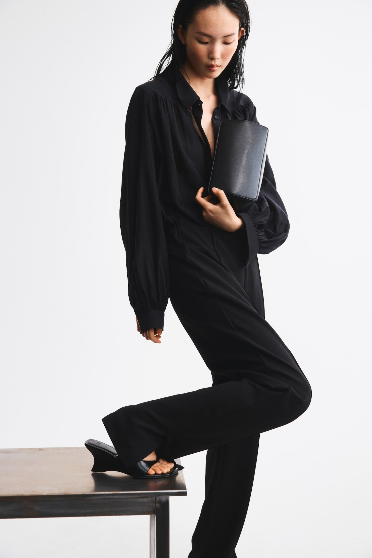 Женские брюки H&M Slacks, цвет: Чёрный — фото 4