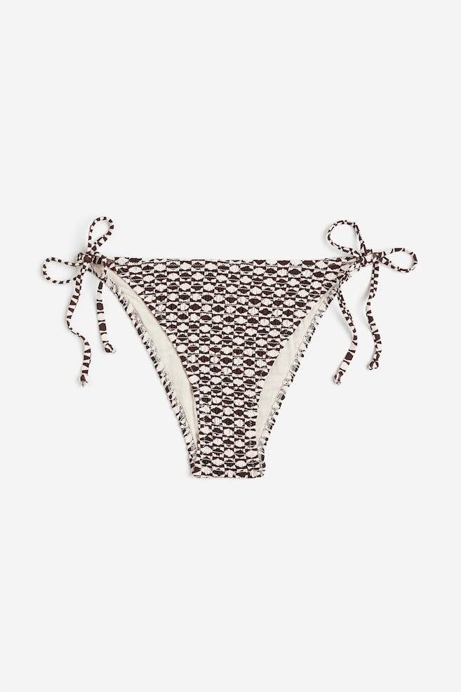 Bragas de bikini con lazos - Café oscuro/Diseño - 1